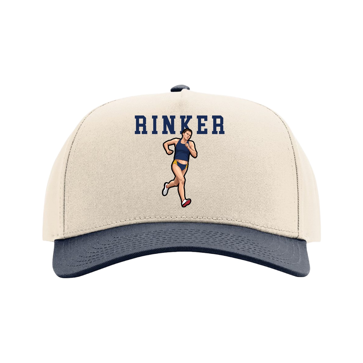 Full Fabric Five-Panel Champ Cap — Shirsey in Cream/Navy