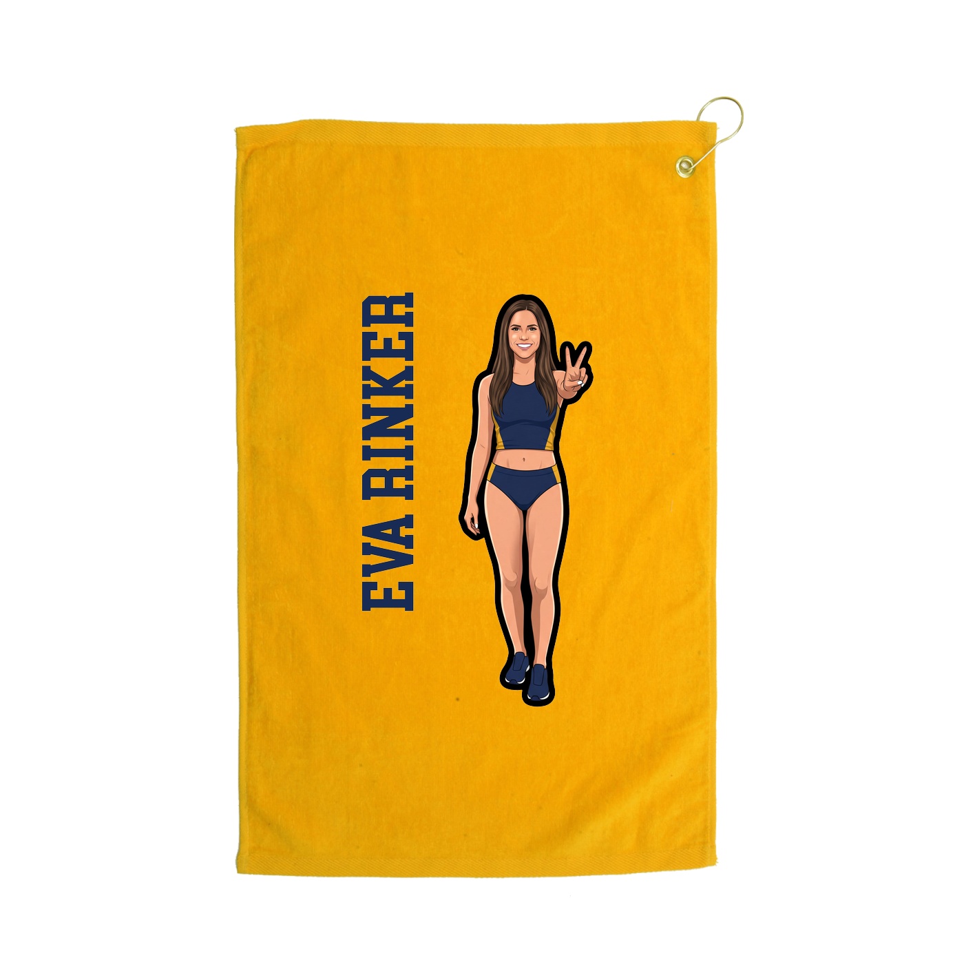 Golf Towel — Name Vertical in Gold
