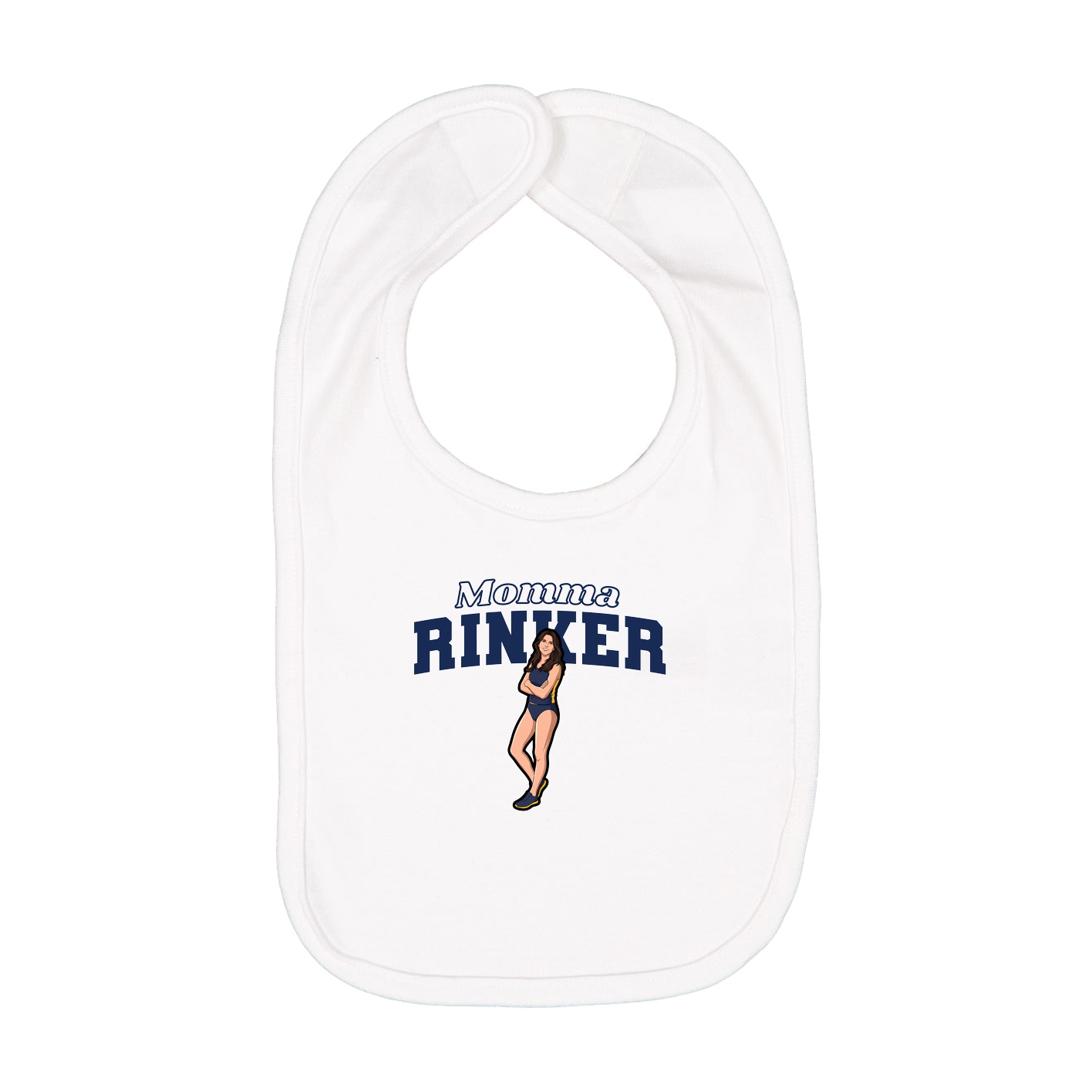 Infant Bib — Mothers Day Block in White
