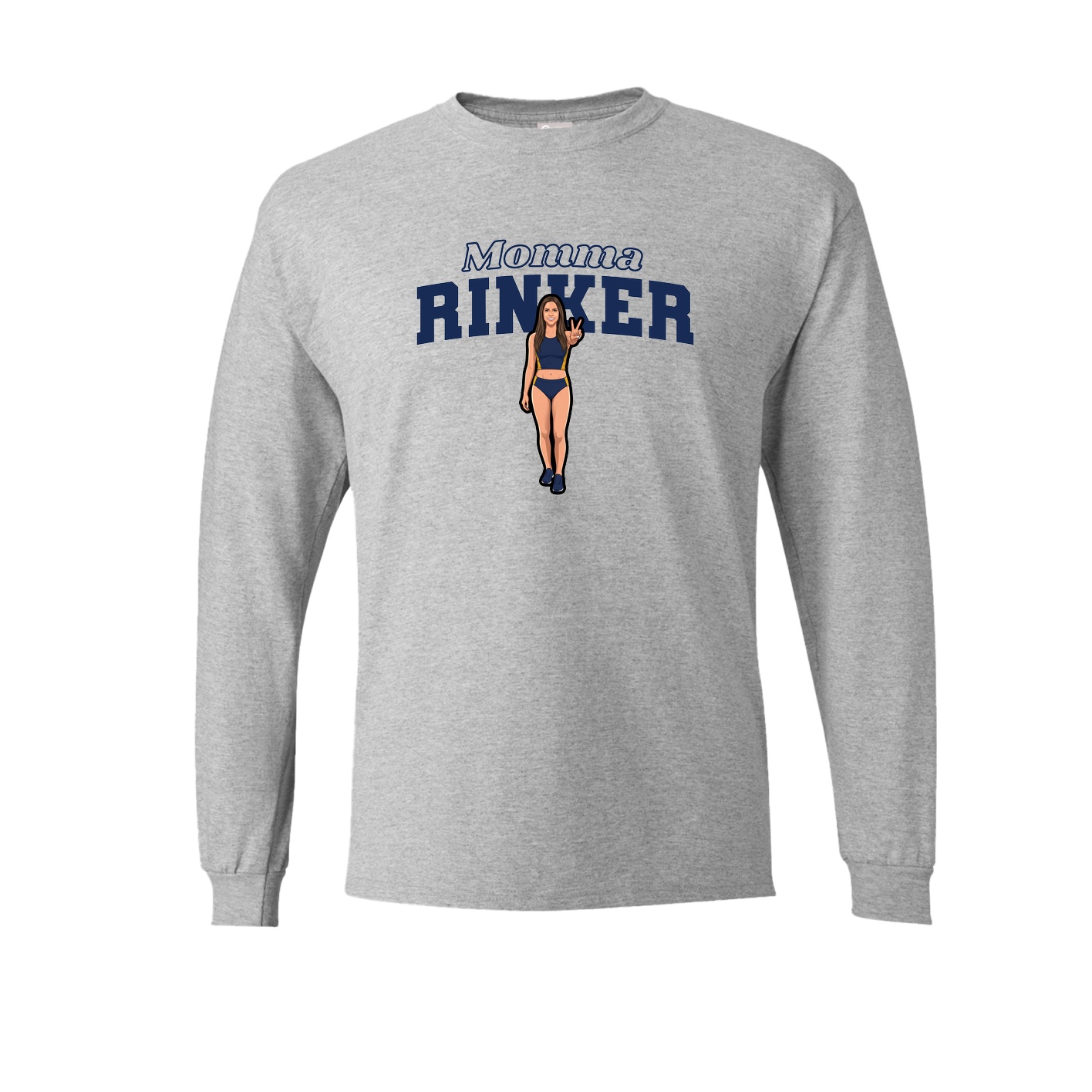 Long Sleeve Tee — Mothers Day Block in Grey