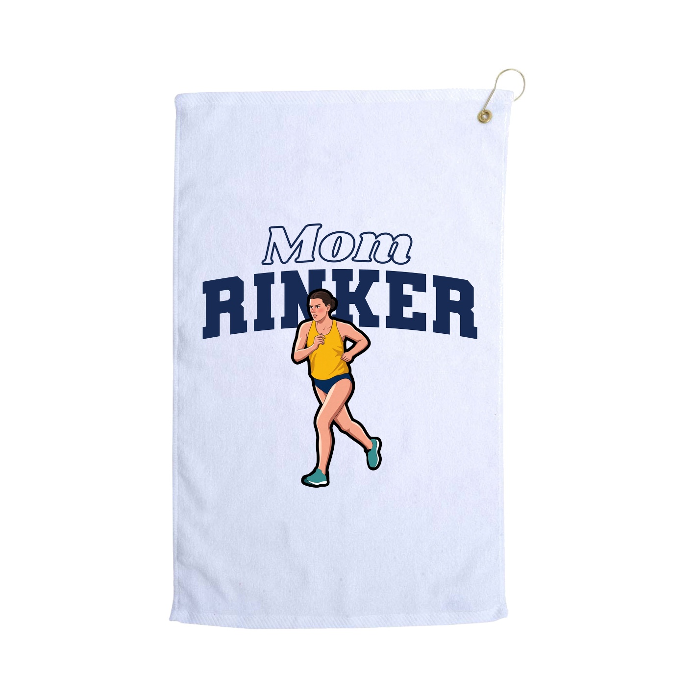 Golf Towel — Mothers Day Block in White