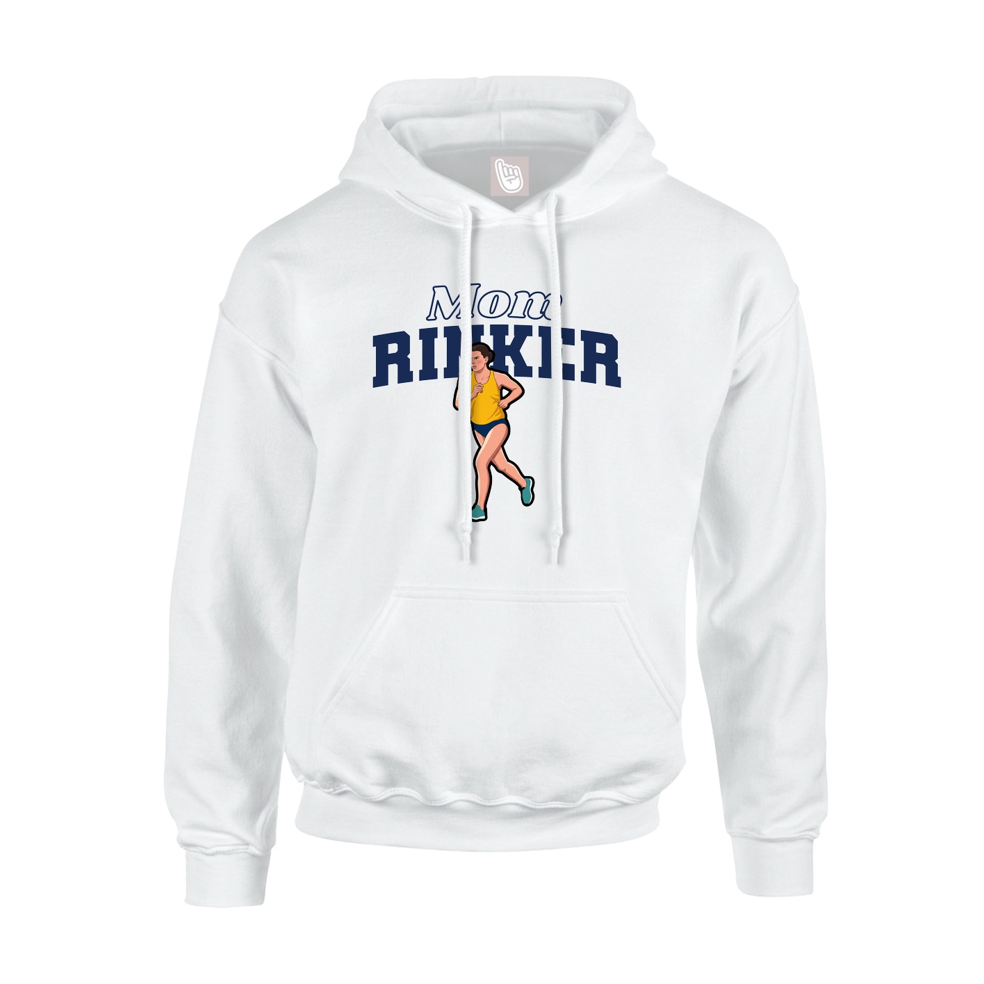Youth Hoodie — Mothers Day Block in White