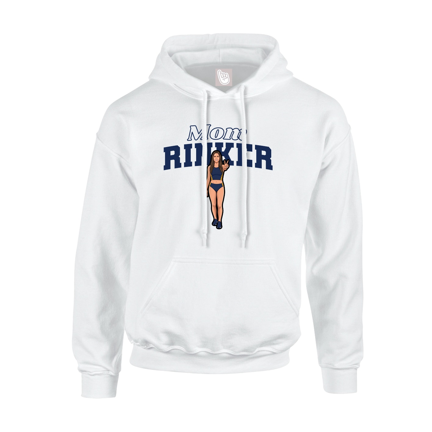 Youth Hoodie — Mothers Day Block in White