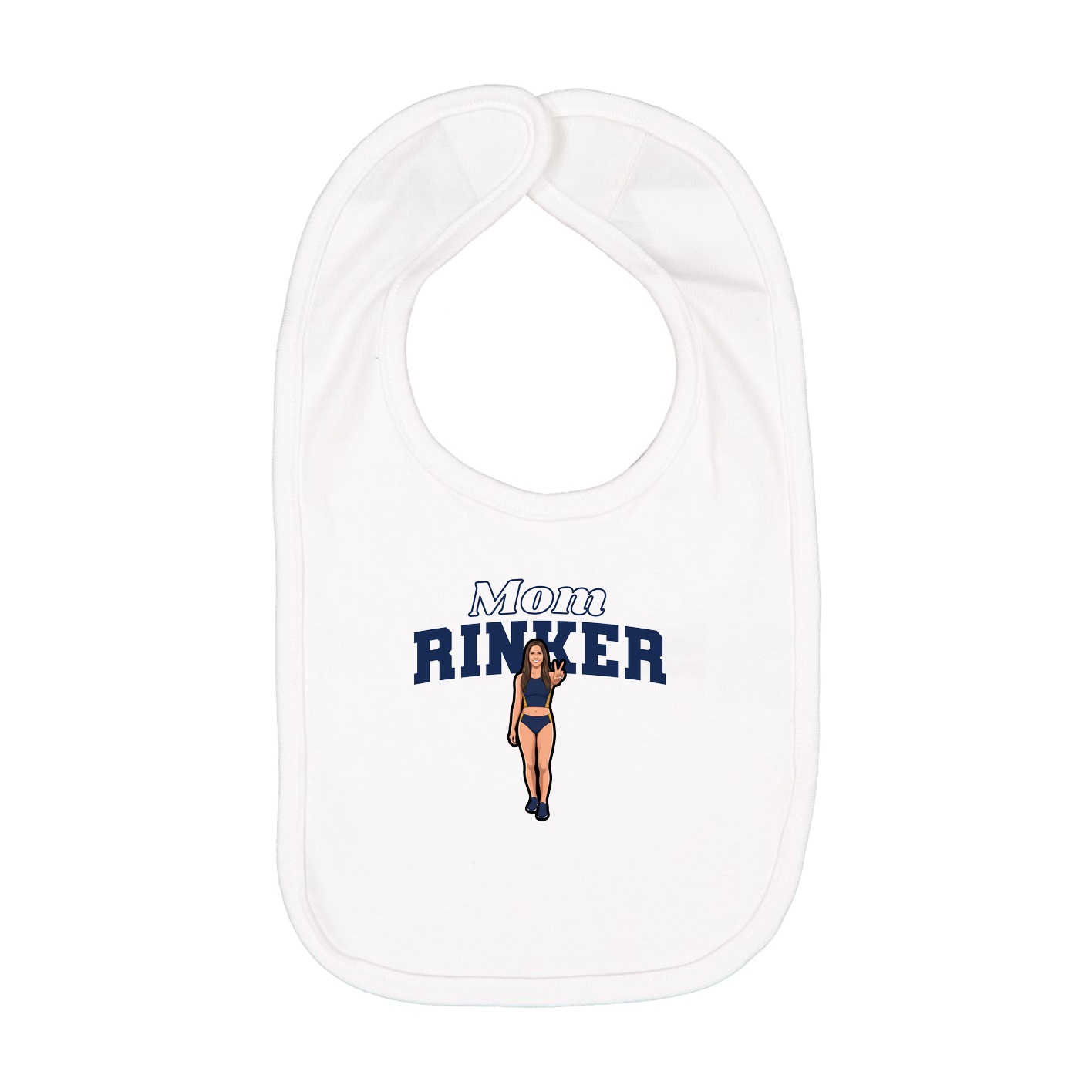 Infant Bib — Mothers Day Block in White