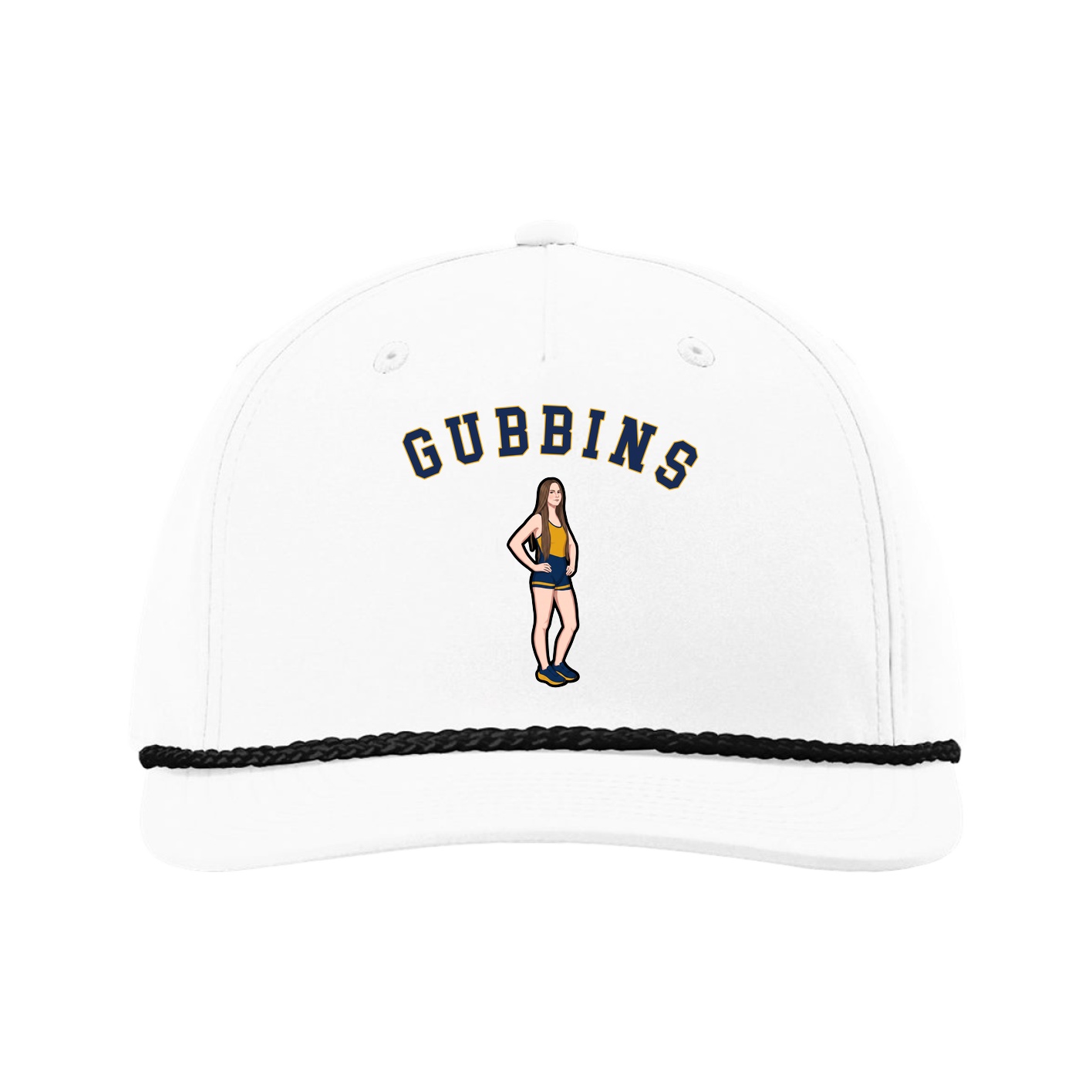 Five-Panel Classic Rope Cap — Shirsey Arch in White