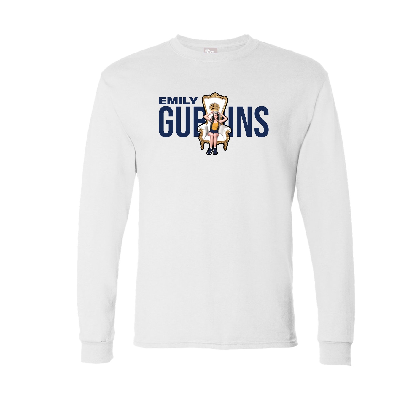 Long Sleeve Tee — Player Name in White