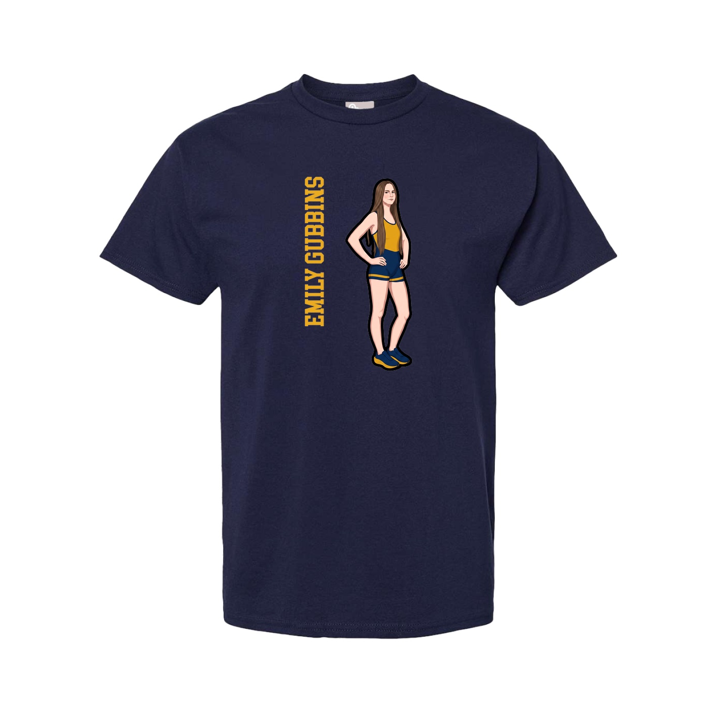 Tee — Name Vertical in Navy