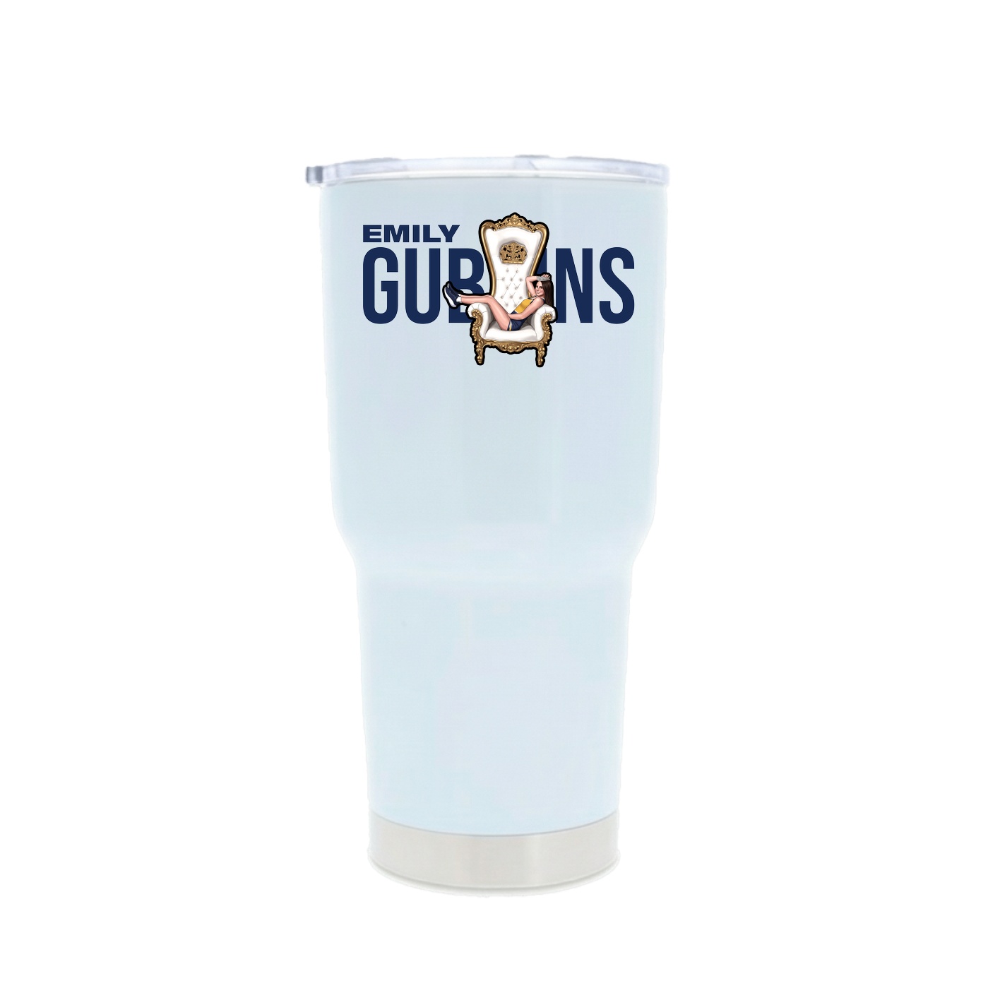 30oz Stainless Steel Tumbler — Player Name in White