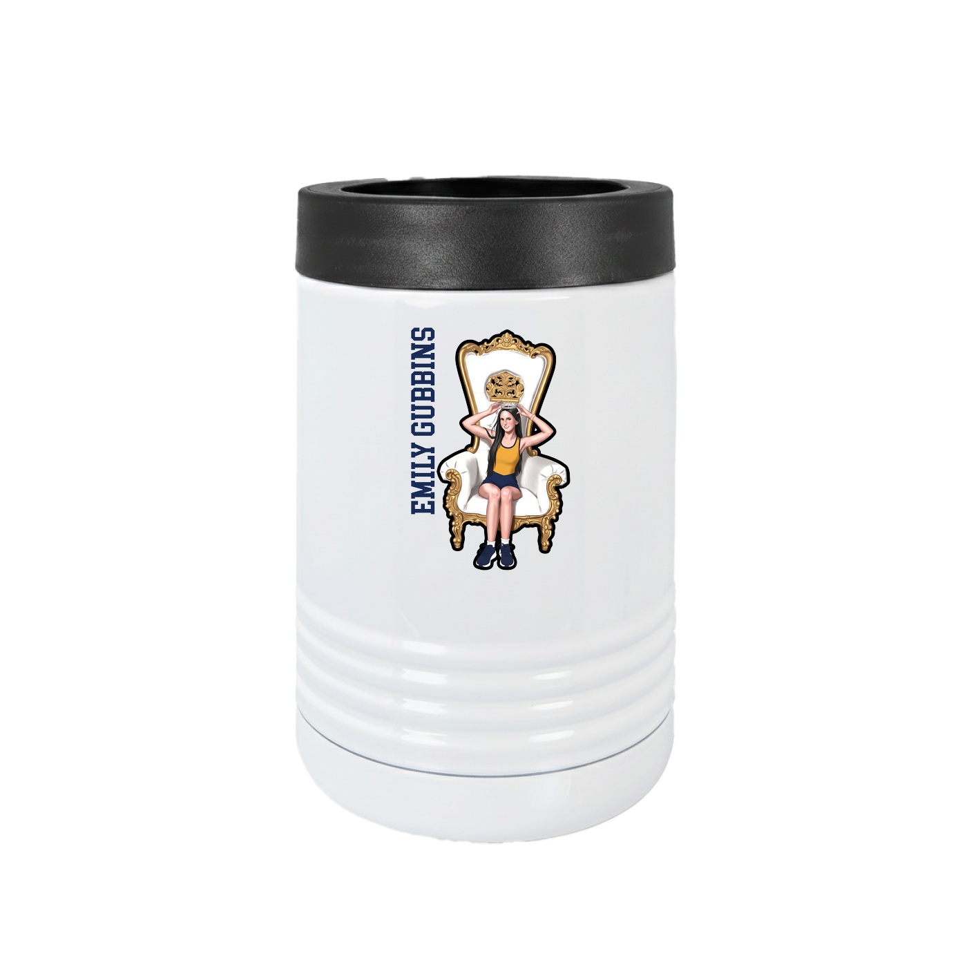 Beverage Holder — Name Vertical in White
