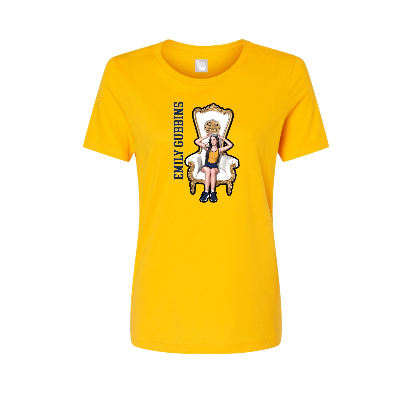 Womens Tee — Name Vertical in Gold