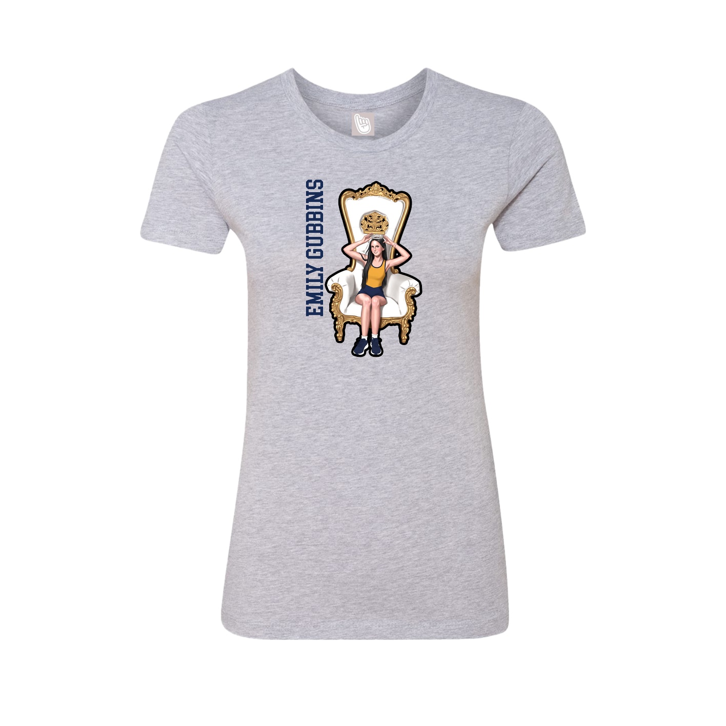 Womens Tee — Name Vertical in Grey