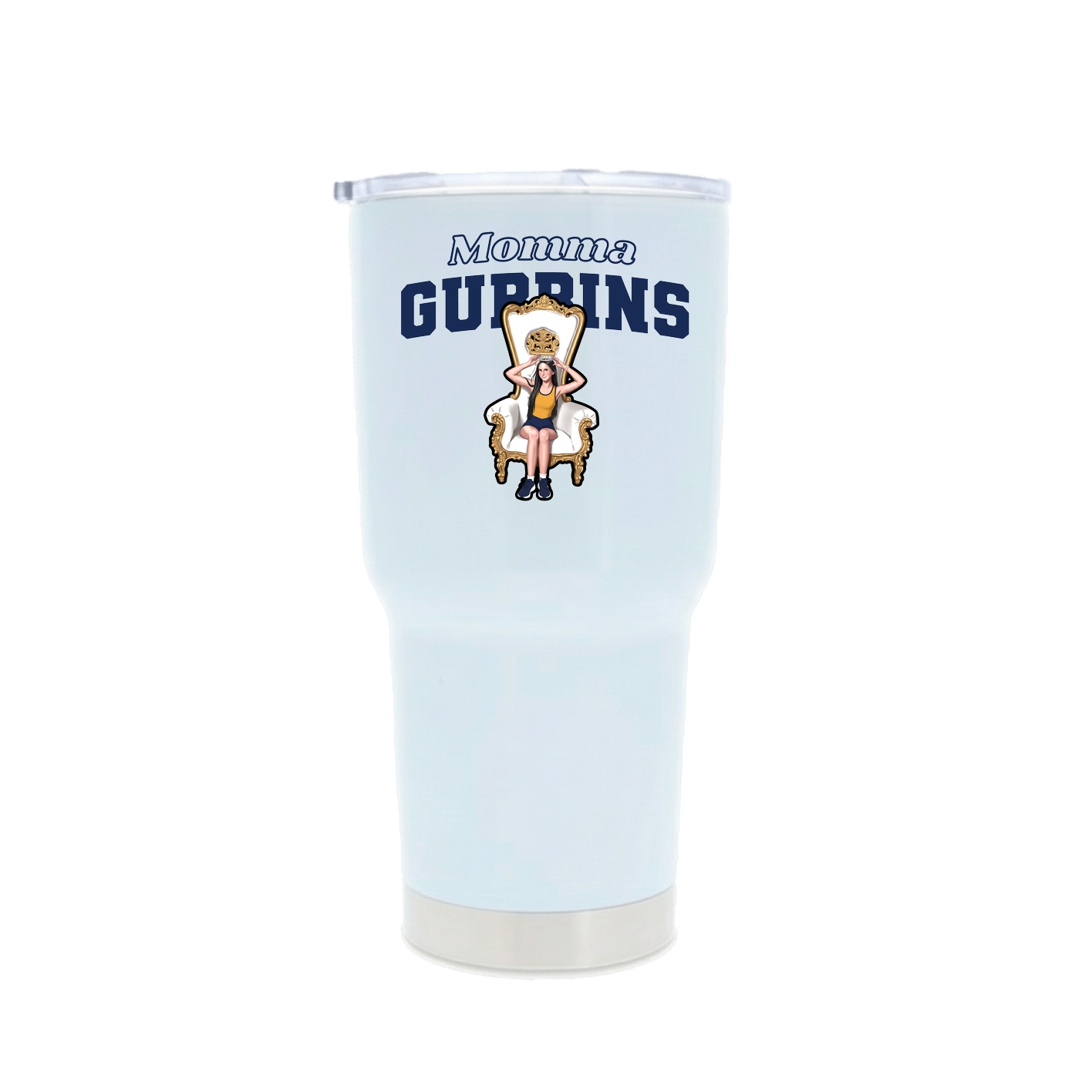 30oz Stainless Steel Tumbler — Mothers Day Block in White
