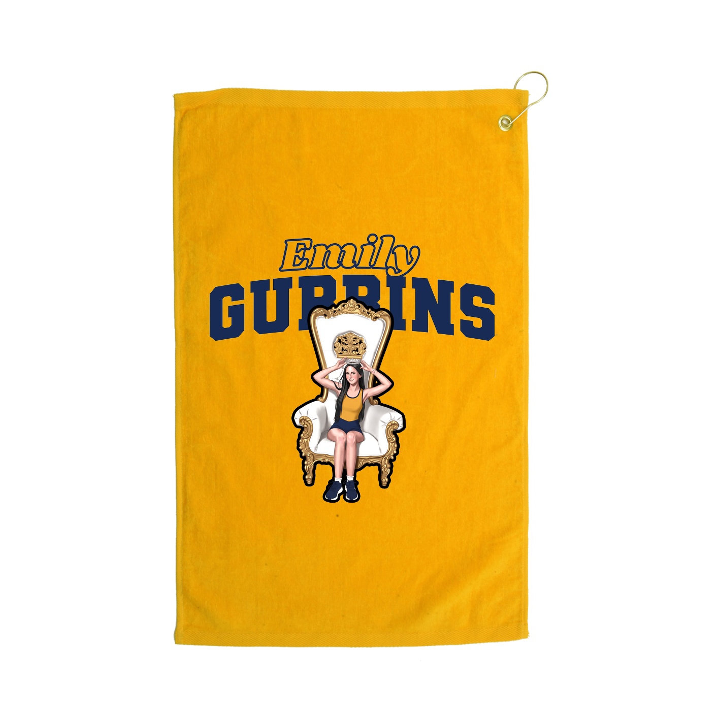 Golf Towel — Name Arch in Gold