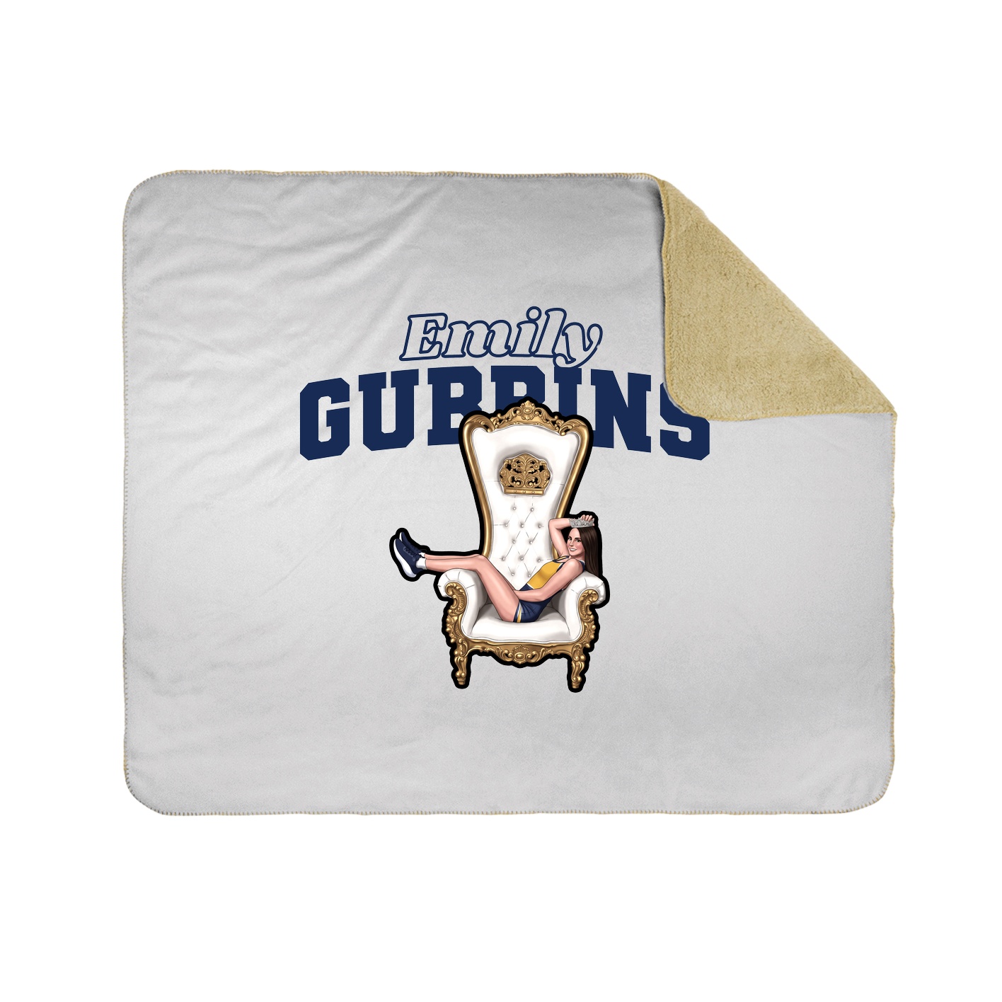 Throw Blanket — Name Arch in White