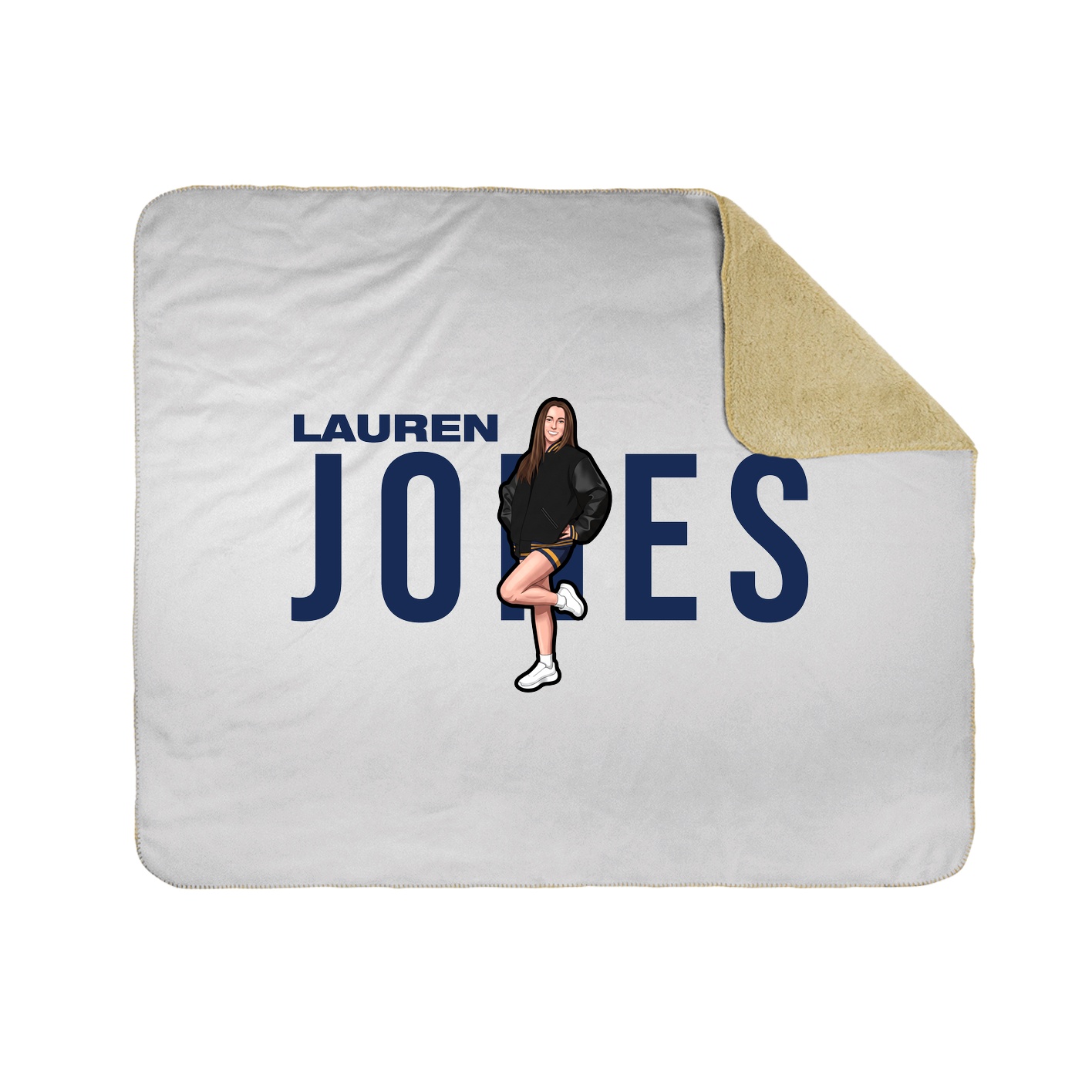 Throw Blanket — Player Name in White