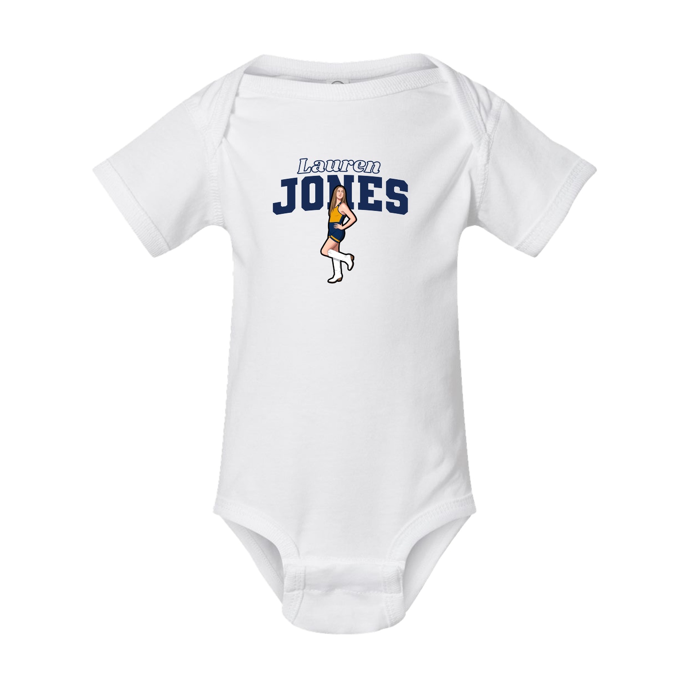 Baby Onesie — Name Arch in White