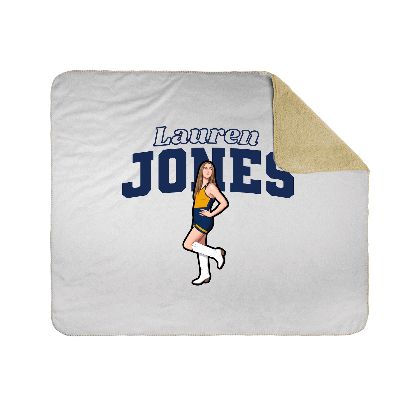 Throw Blanket — Name Arch in White