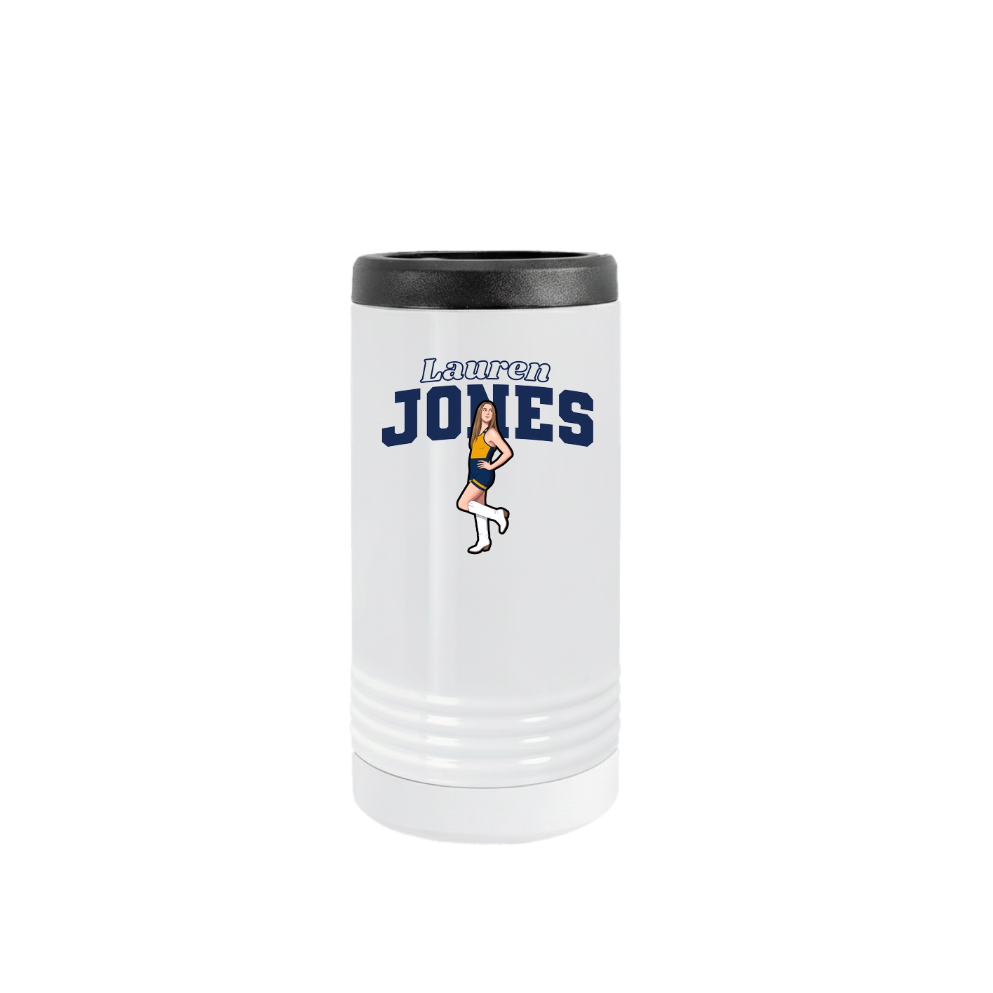 Slim Beverage Holder — Name Arch in White