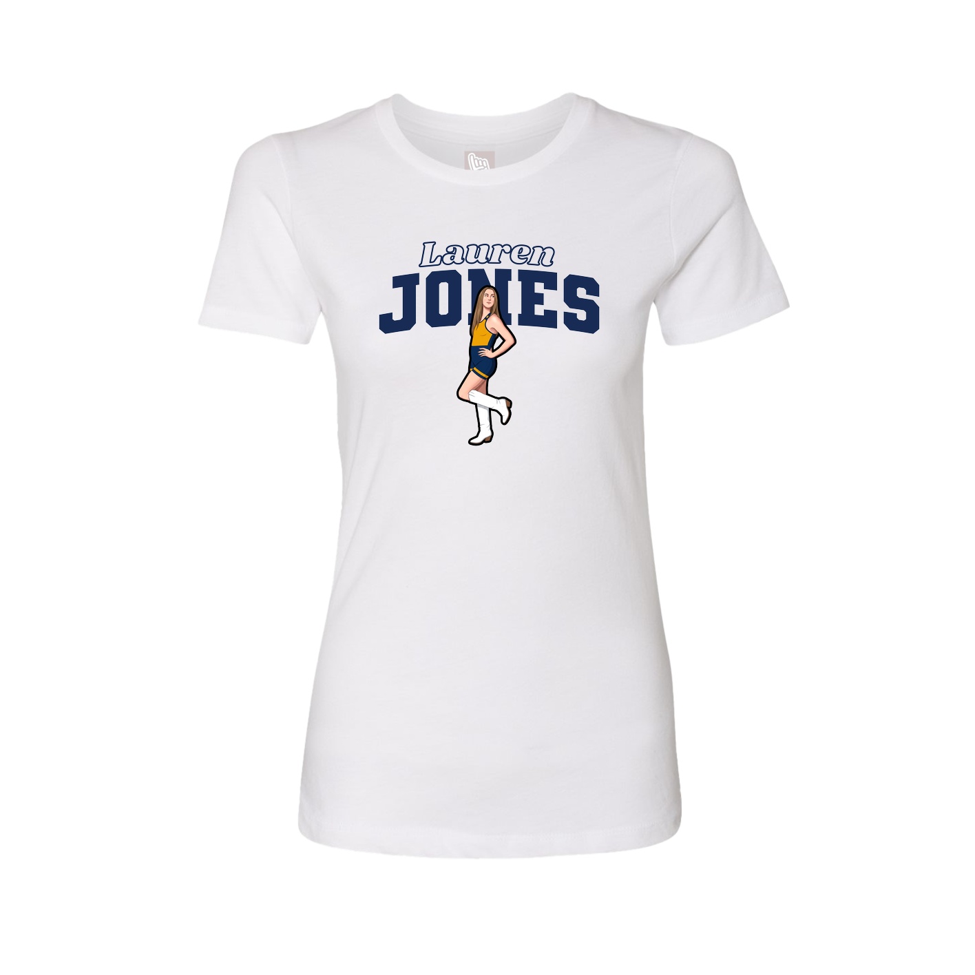 Fitted Women's Tee — Name Arch in White