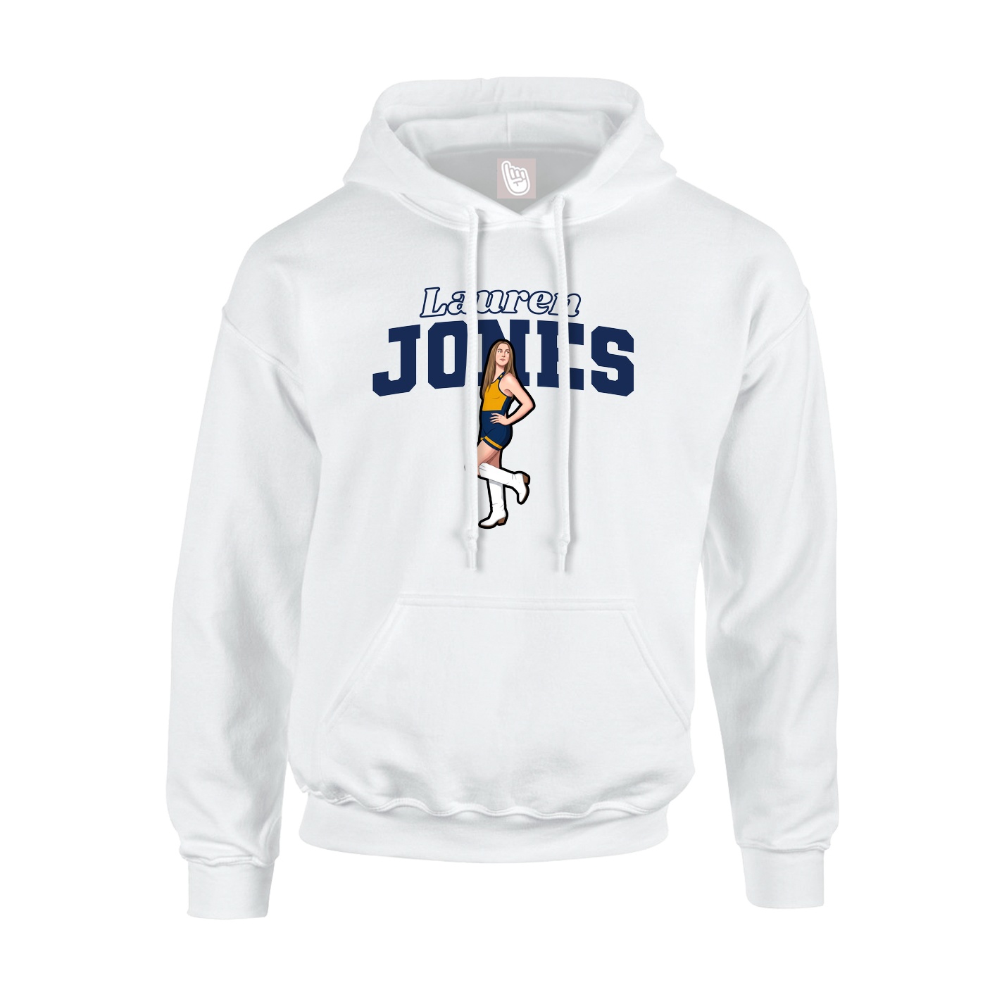 Youth Hoodie — Name Arch in White