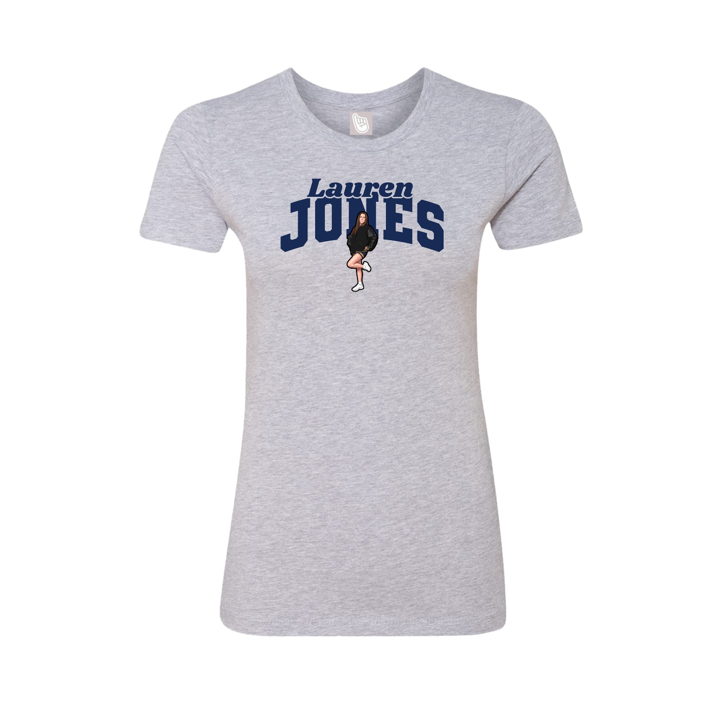 Fitted Women's Tee — Signature Arch in Grey
