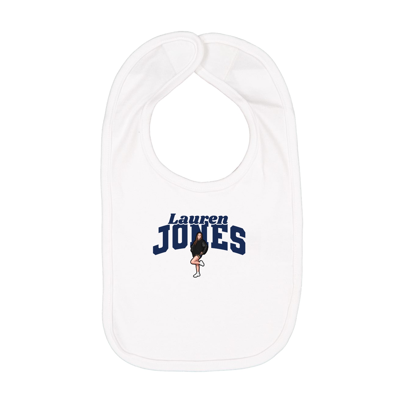 Infant Bib — Signature Arch in White