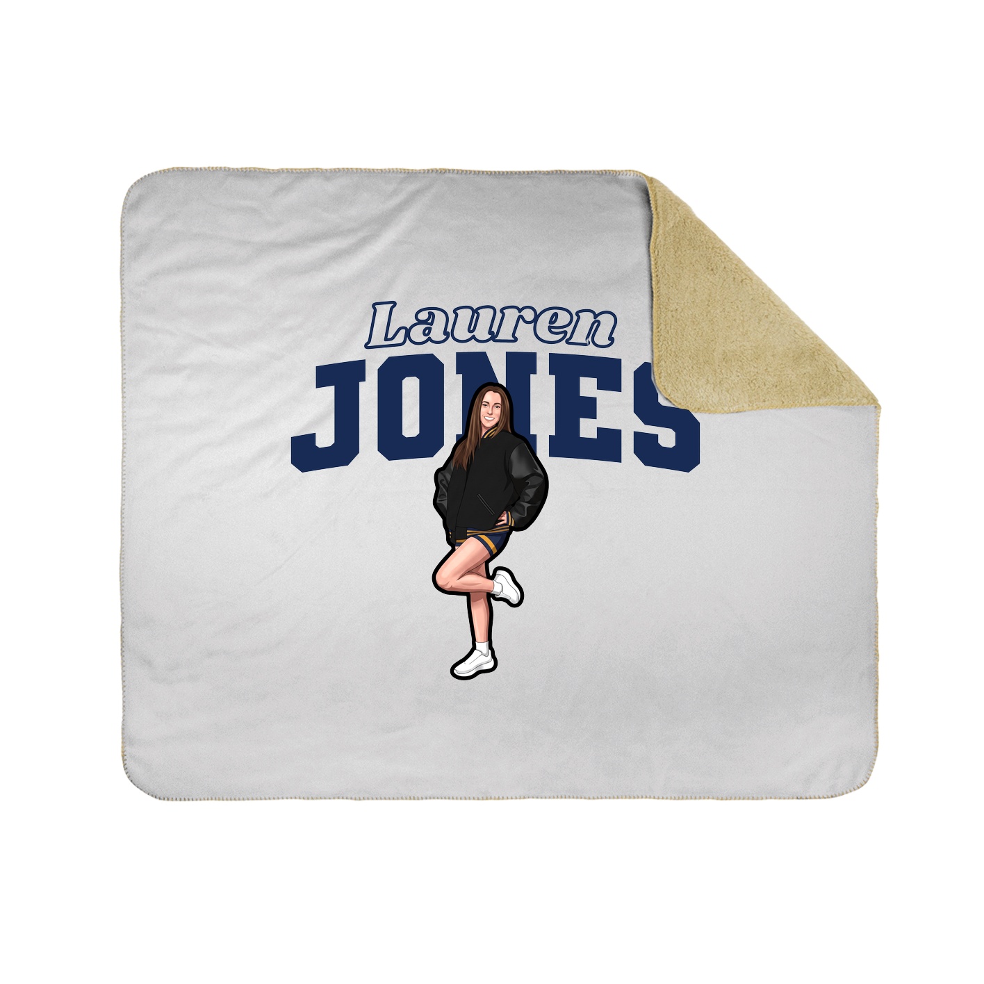 Throw Blanket — Name Arch in White