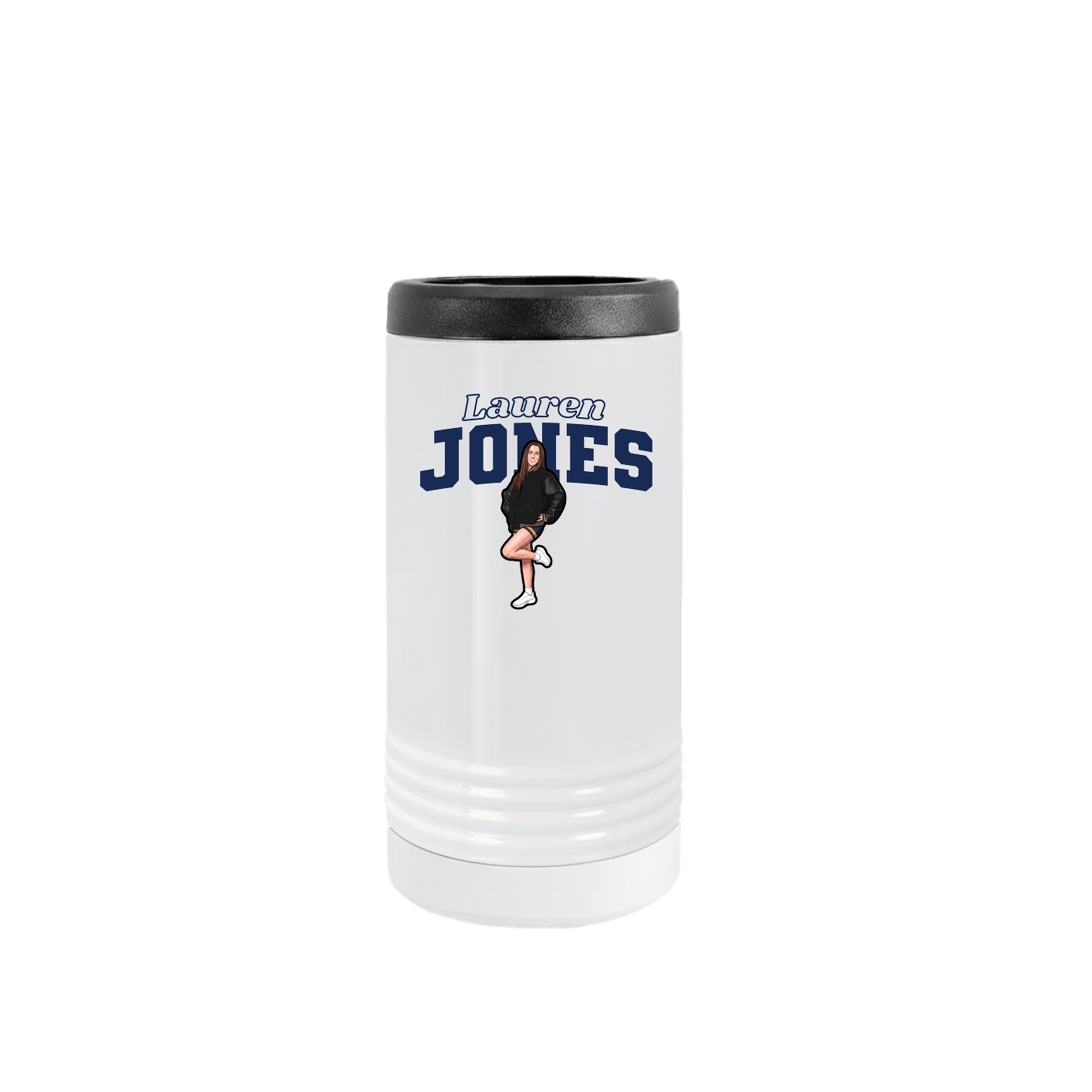 Slim Beverage Holder — Name Arch in White