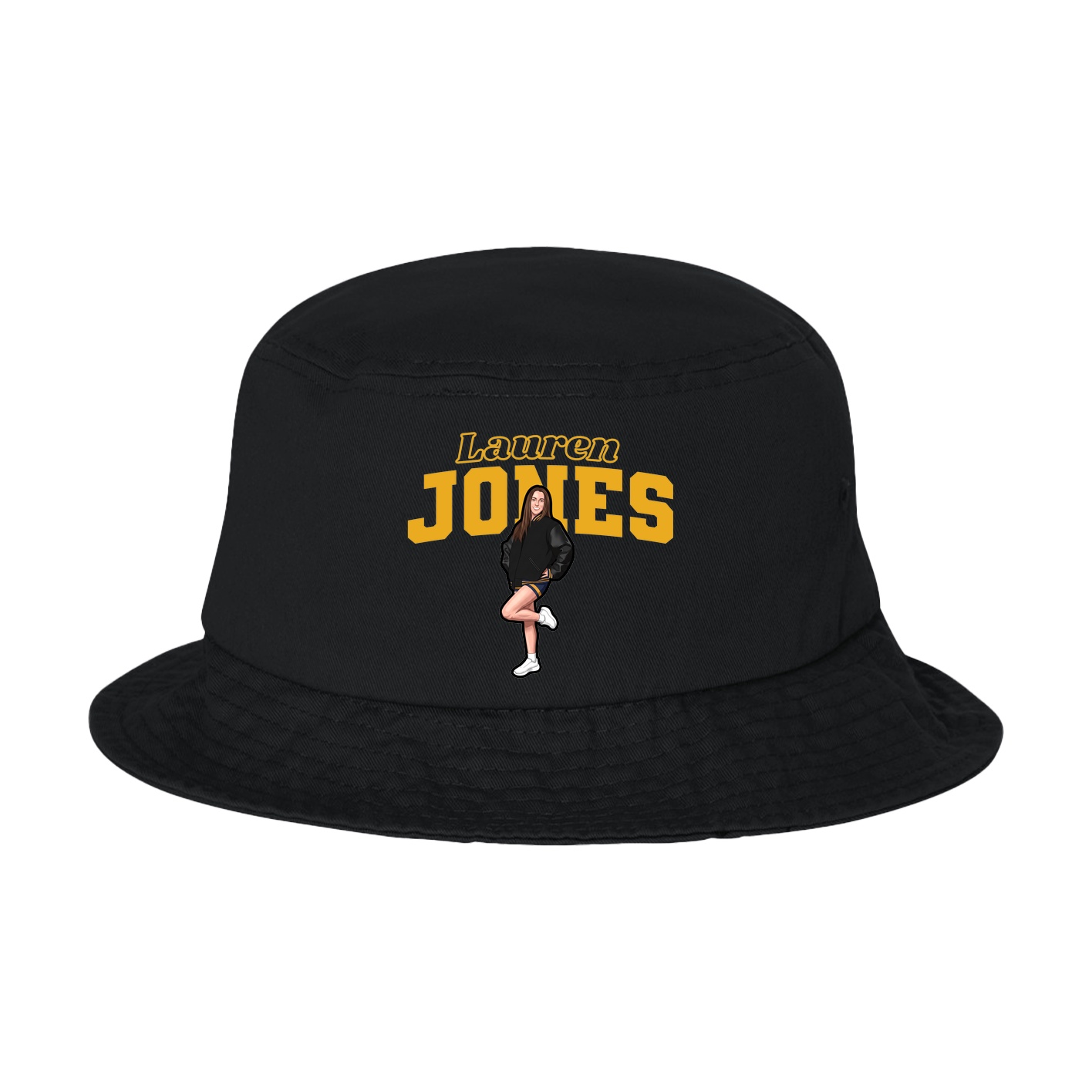 Bucket Cap — Name Arch in Black