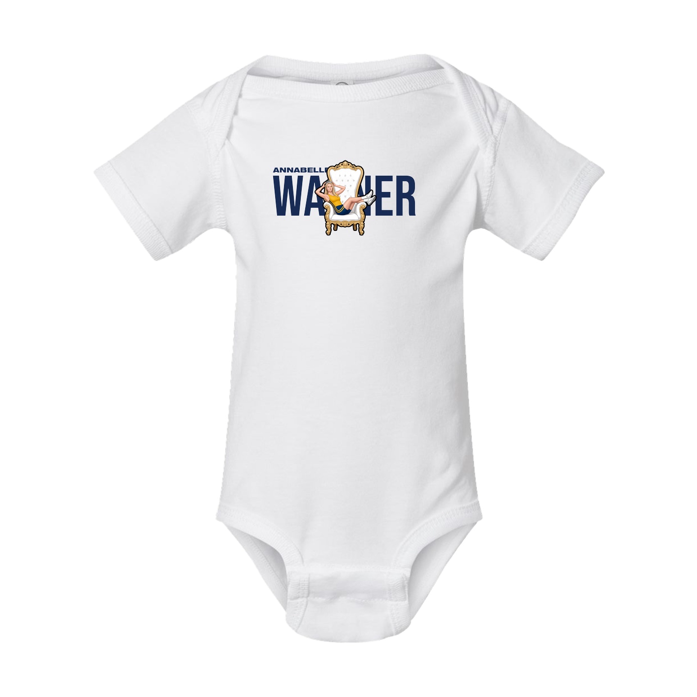 Baby Onesie — Player Name in White