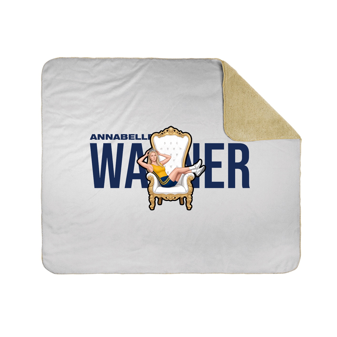Throw Blanket — Player Name in White