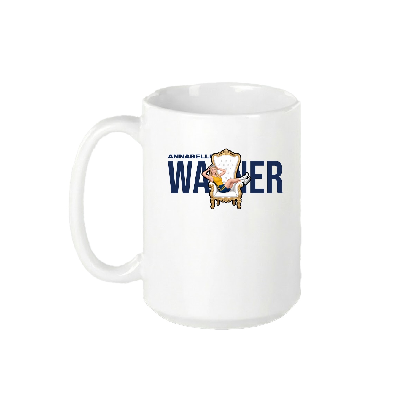 15oz Coffee Mug — Player Name in White