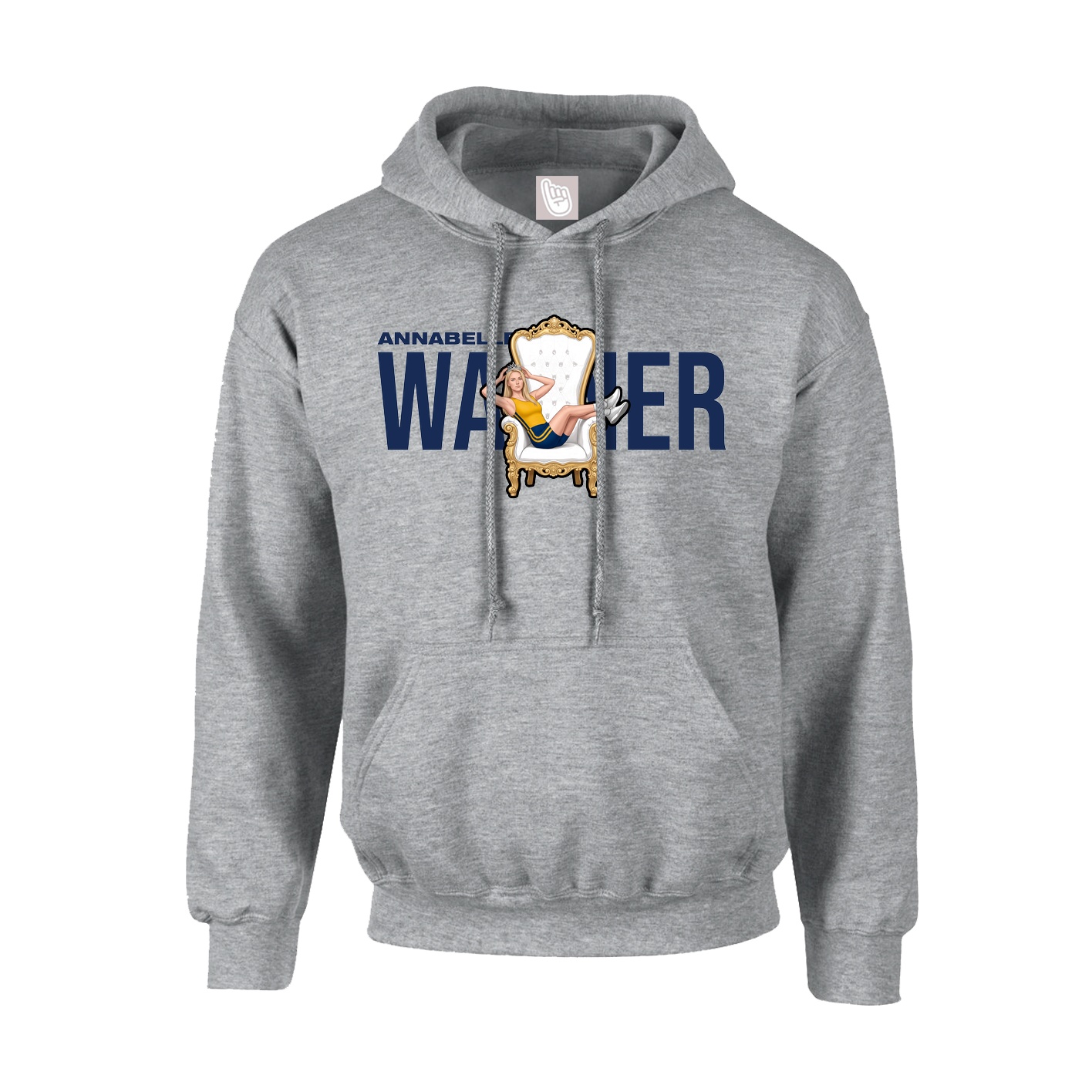 Hoodie — Player Name in Grey