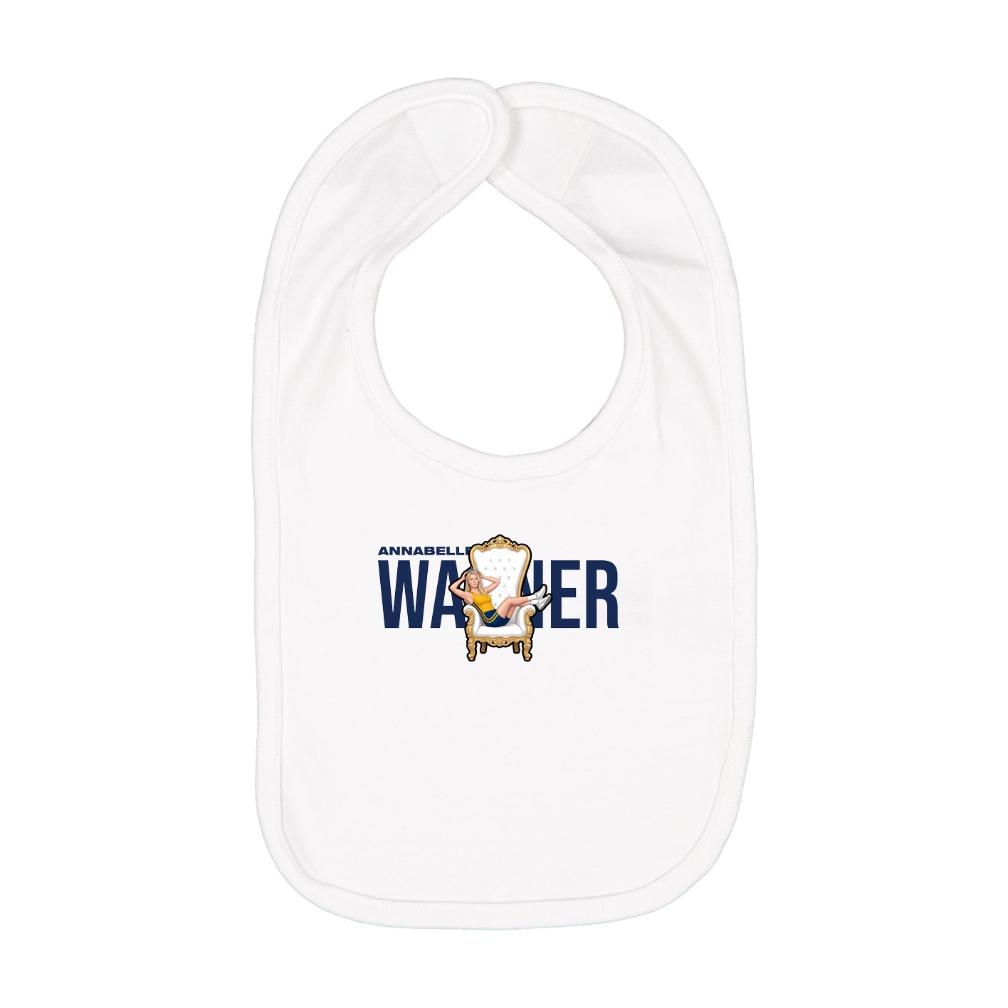 Infant Bib — Player Name in White