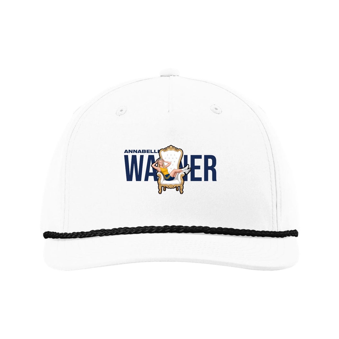 Five-Panel Classic Rope Cap — Player Name in White