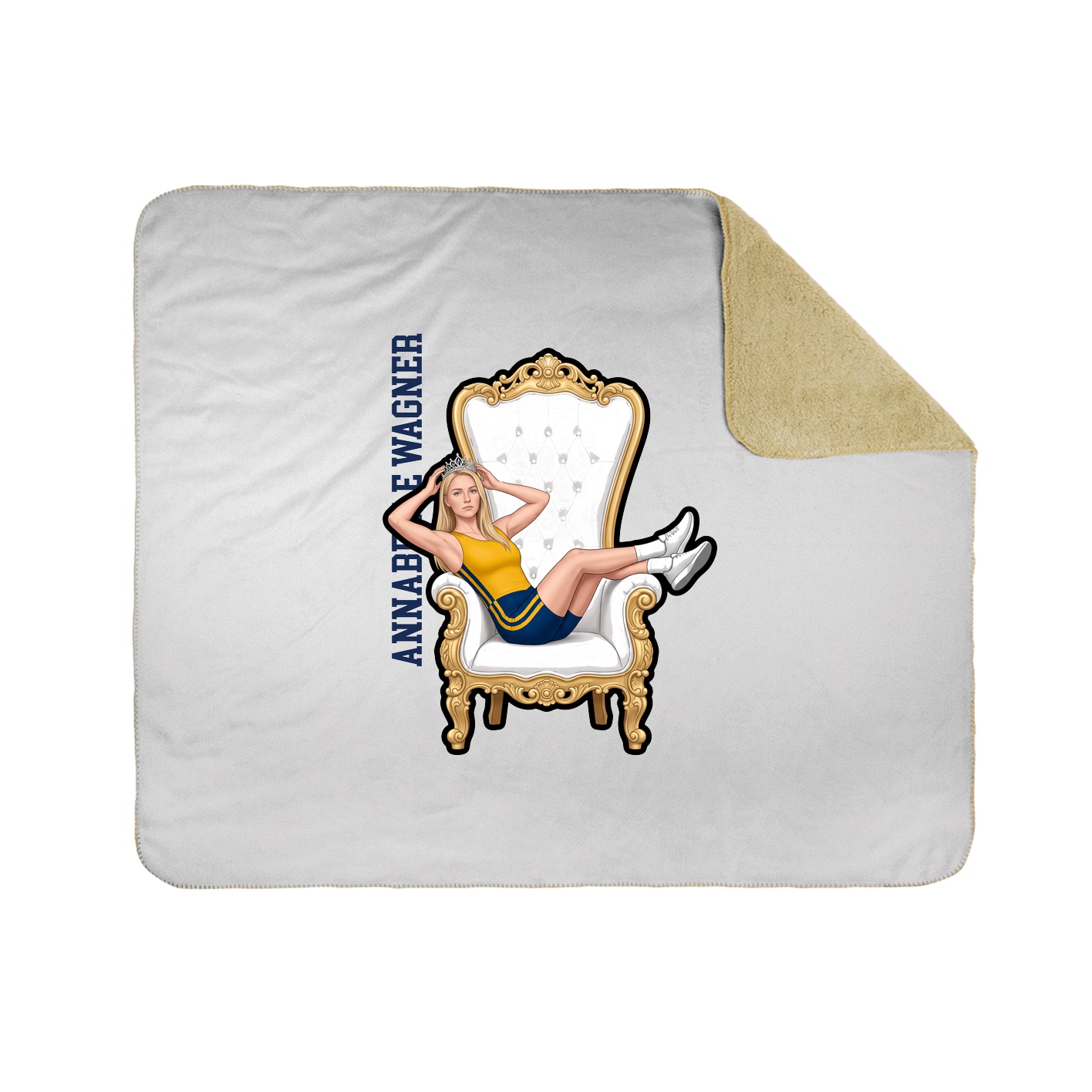 Throw Blanket — Name Vertical in White