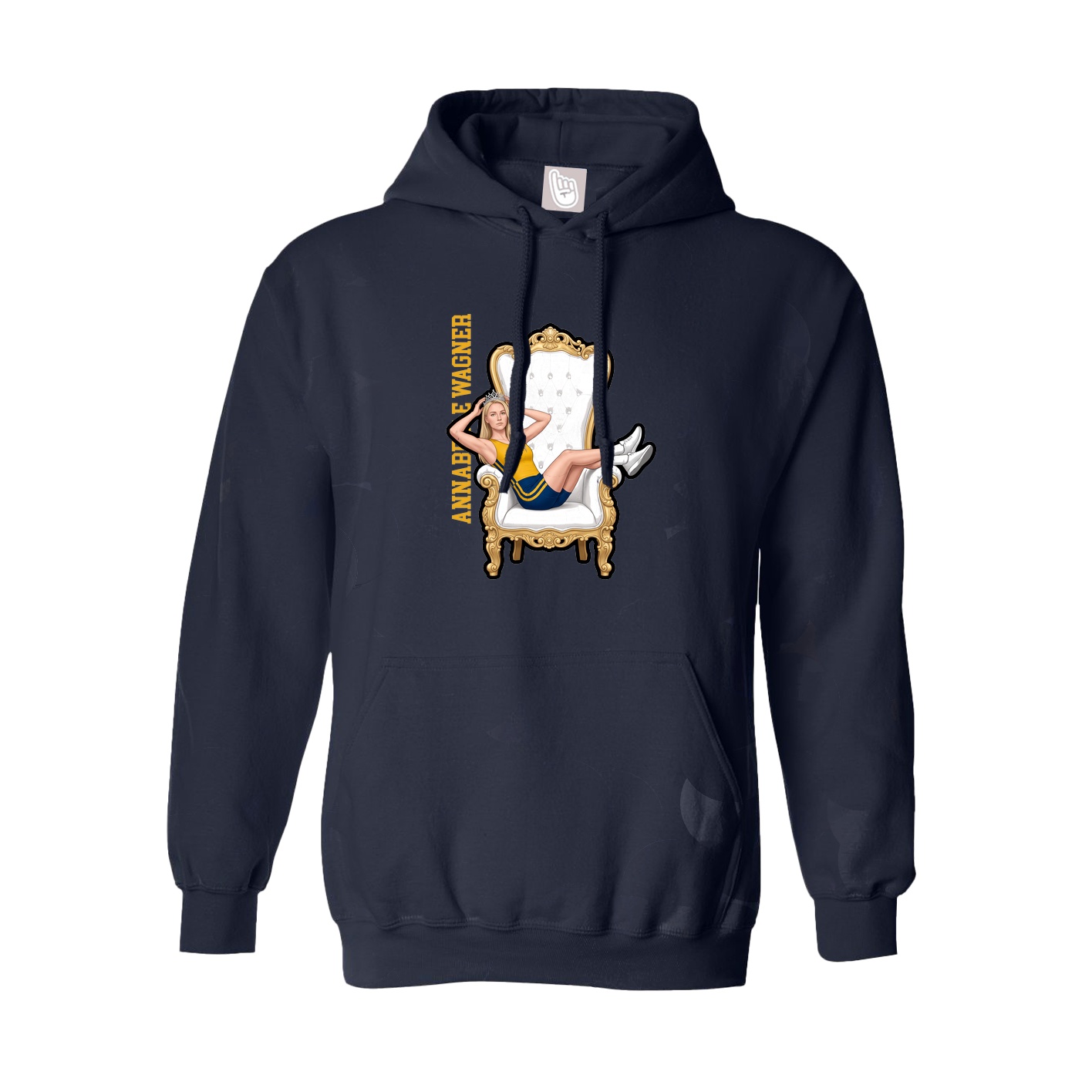 Youth Hoodie — Name Vertical in Navy