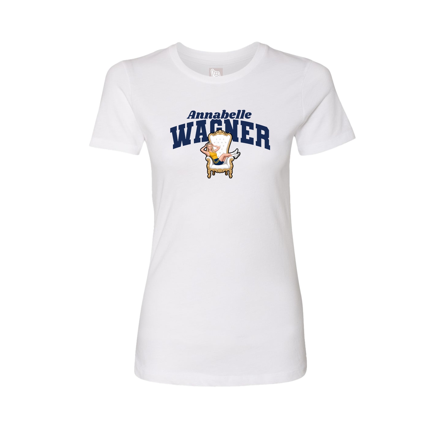 Fitted Women's Tee — Signature Arch in White
