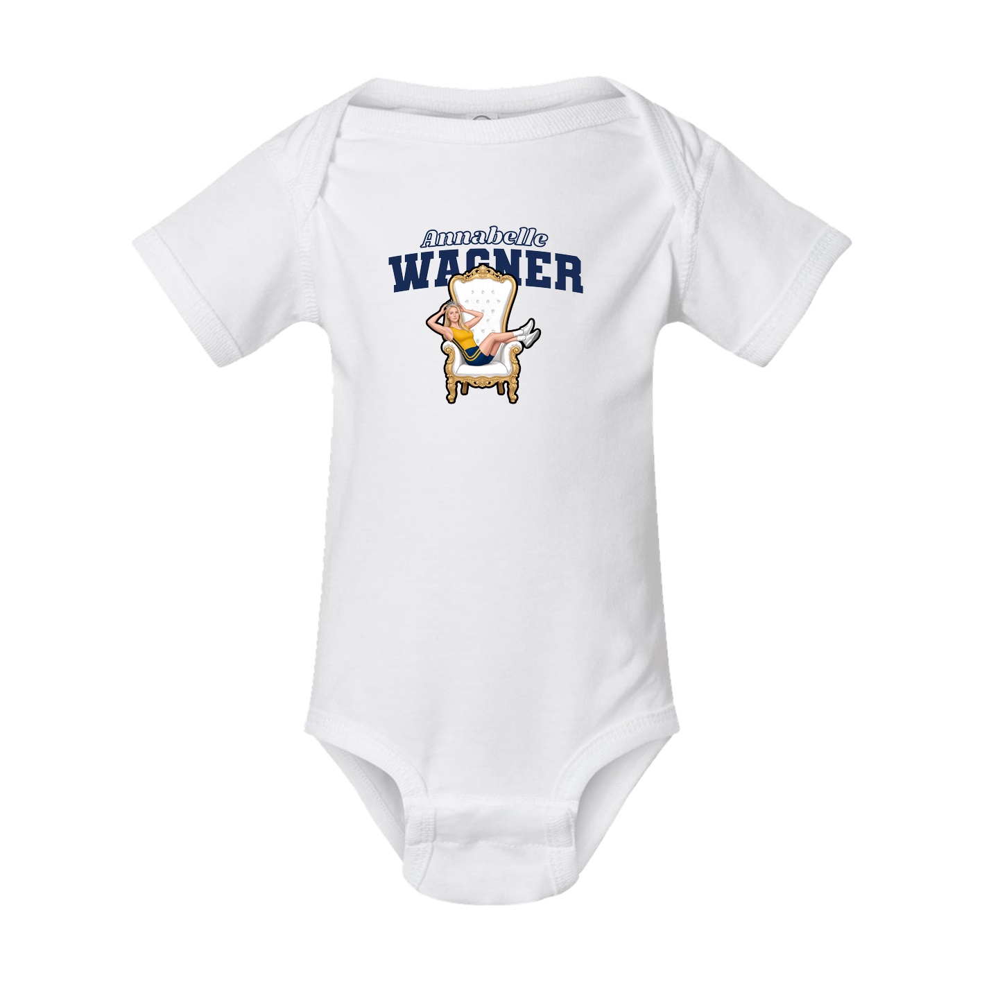 Baby Onesie — Name Arch in White
