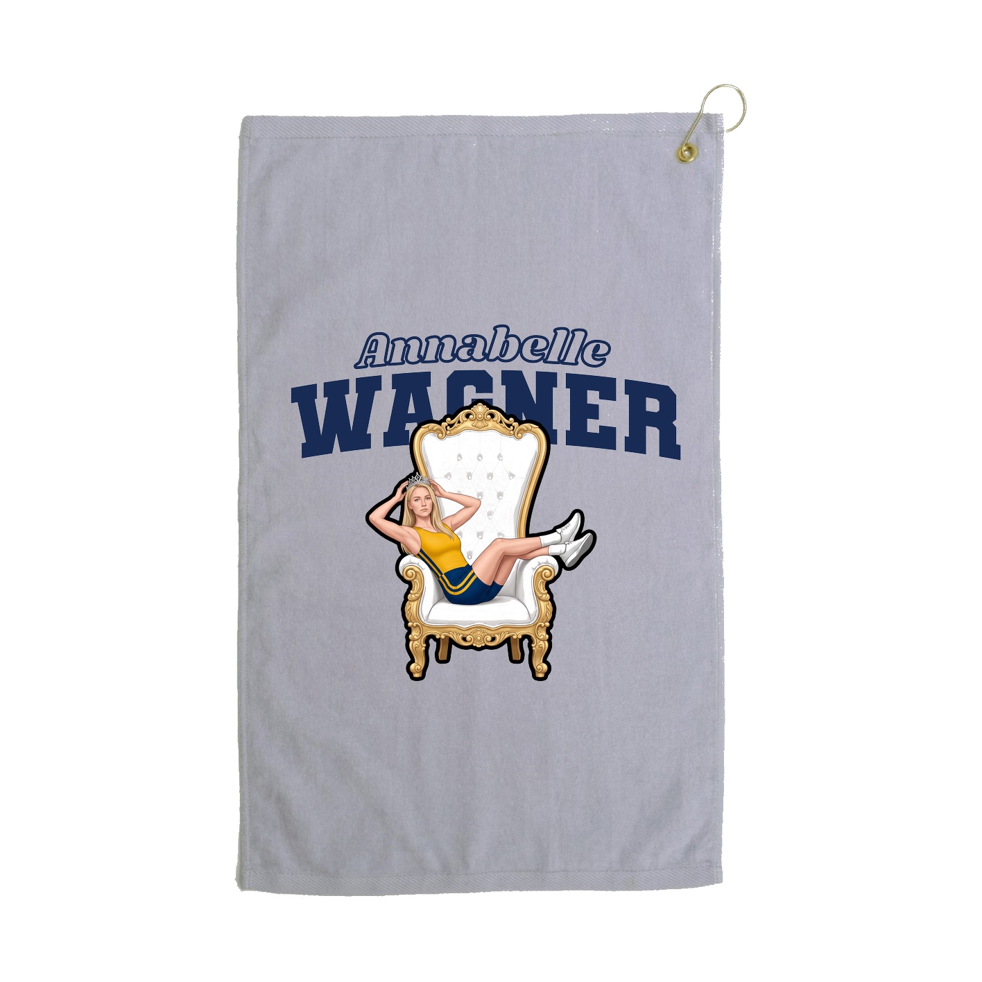 Golf Towel — Name Arch in Grey