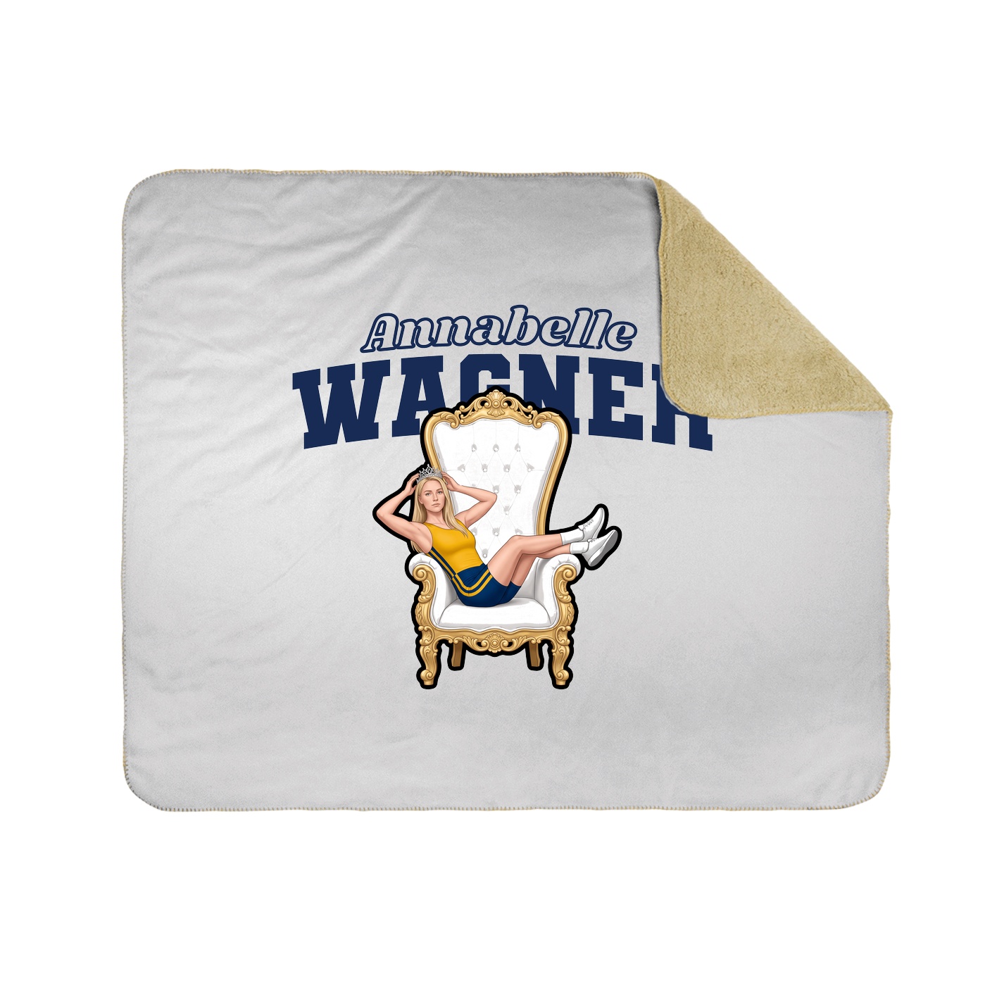 Throw Blanket — Name Arch in White