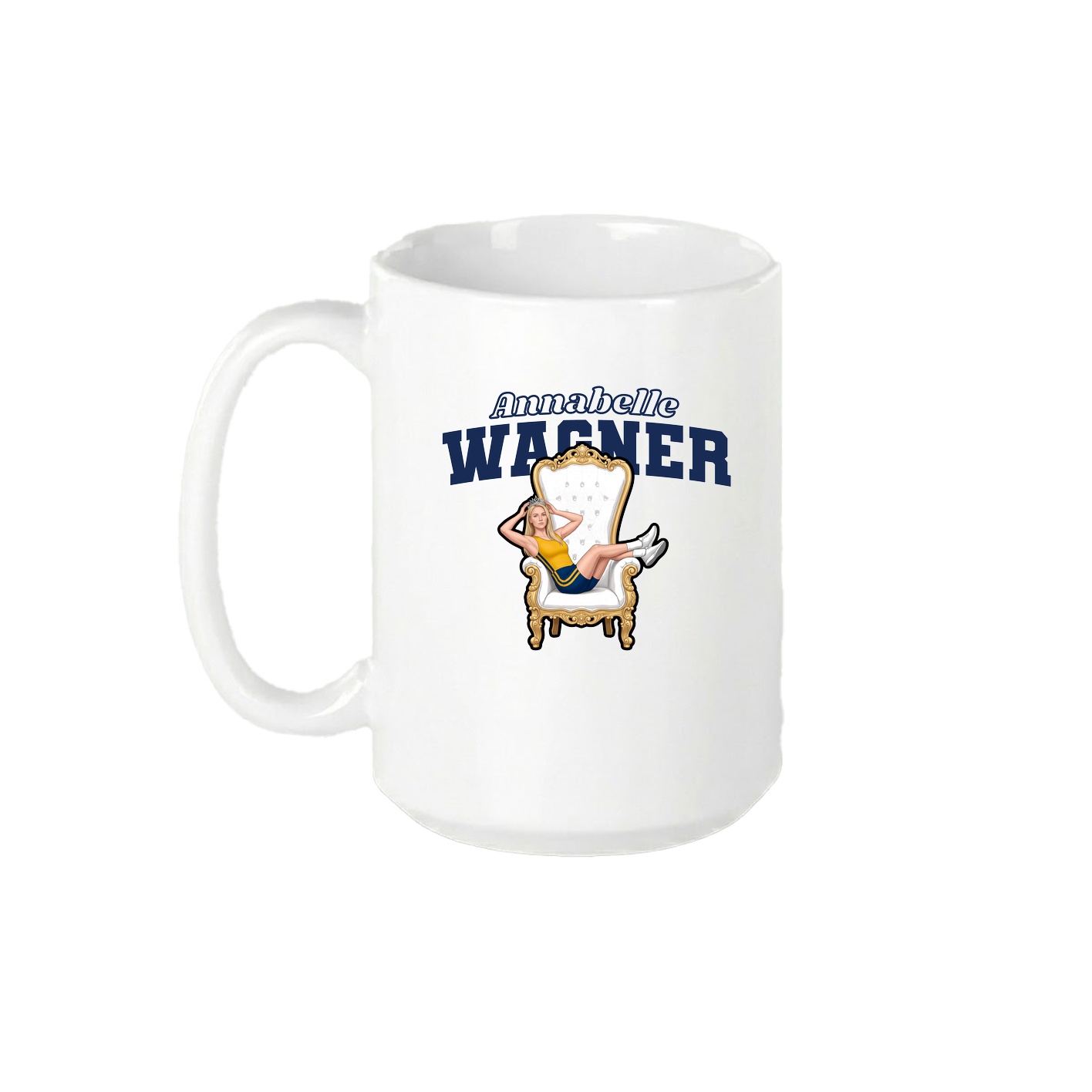 15oz Coffee Mug — Name Arch in White