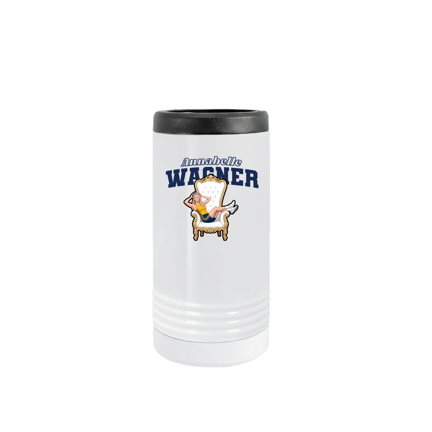 Slim Beverage Holder — Name Arch in White