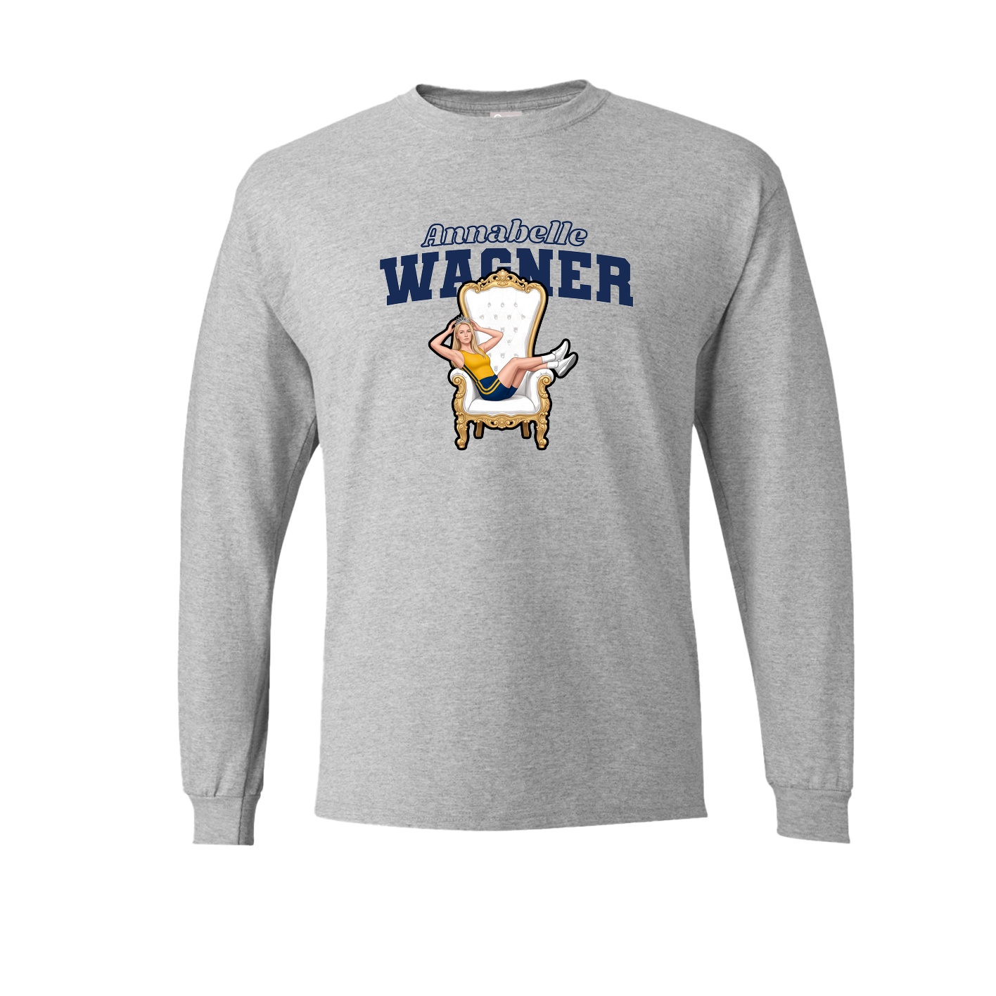 Long Sleeve Tee — Name Arch in Grey