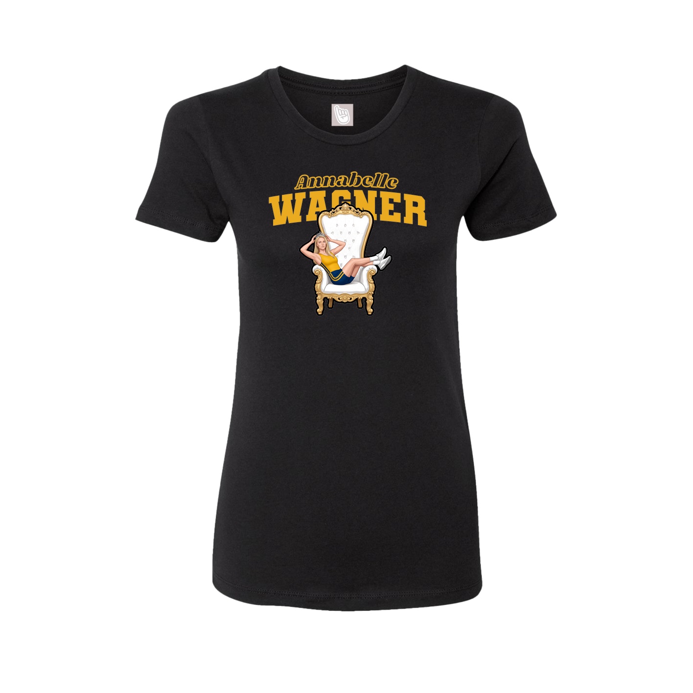 Fitted Women's Tee — Name Arch in Black