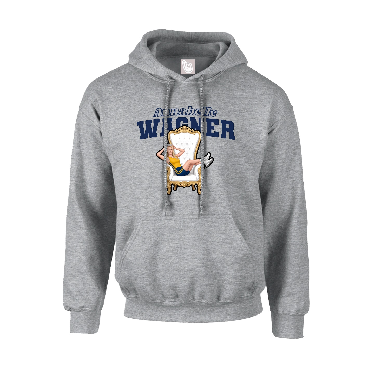 Youth Hoodie — Name Arch in Grey