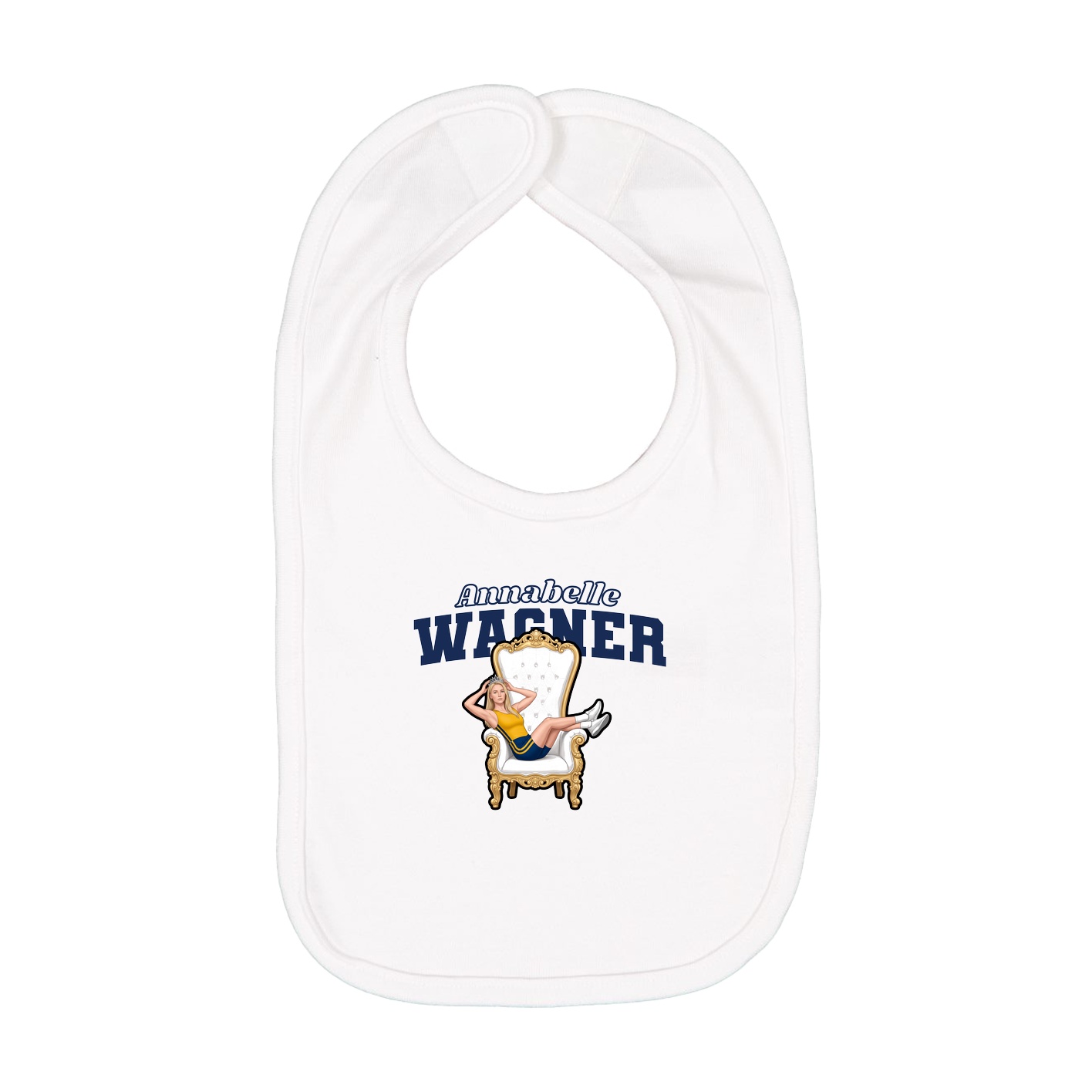 Infant Bib — Name Arch in White