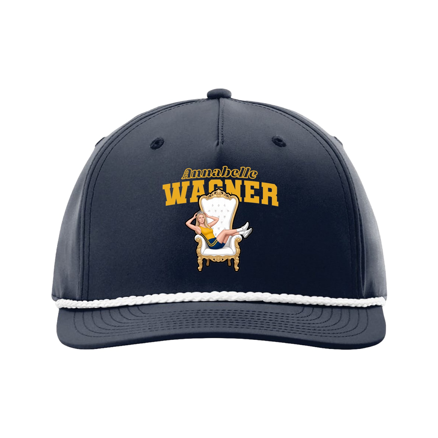 Five-Panel Classic Rope Cap — Name Arch in Navy