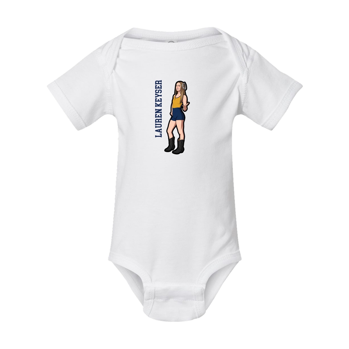 Baby Onesie — Name Vertical in White