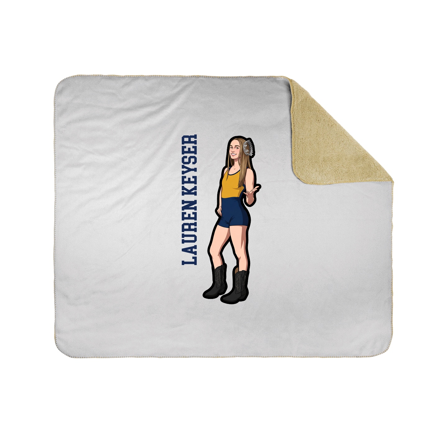 Throw Blanket — Name Vertical in White
